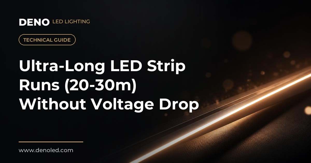 Ultra-Long LED Strip Runs (20-30m) Without Voltage Drop