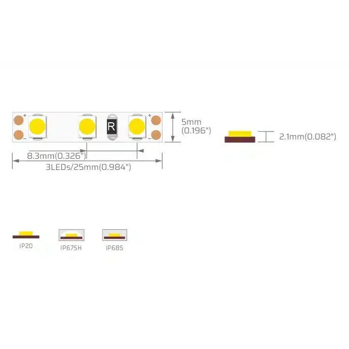 5mm | 12V | 120LEDs | 25cut | #2298 | 3528 Ultra-Narrow LED Strip Light ...