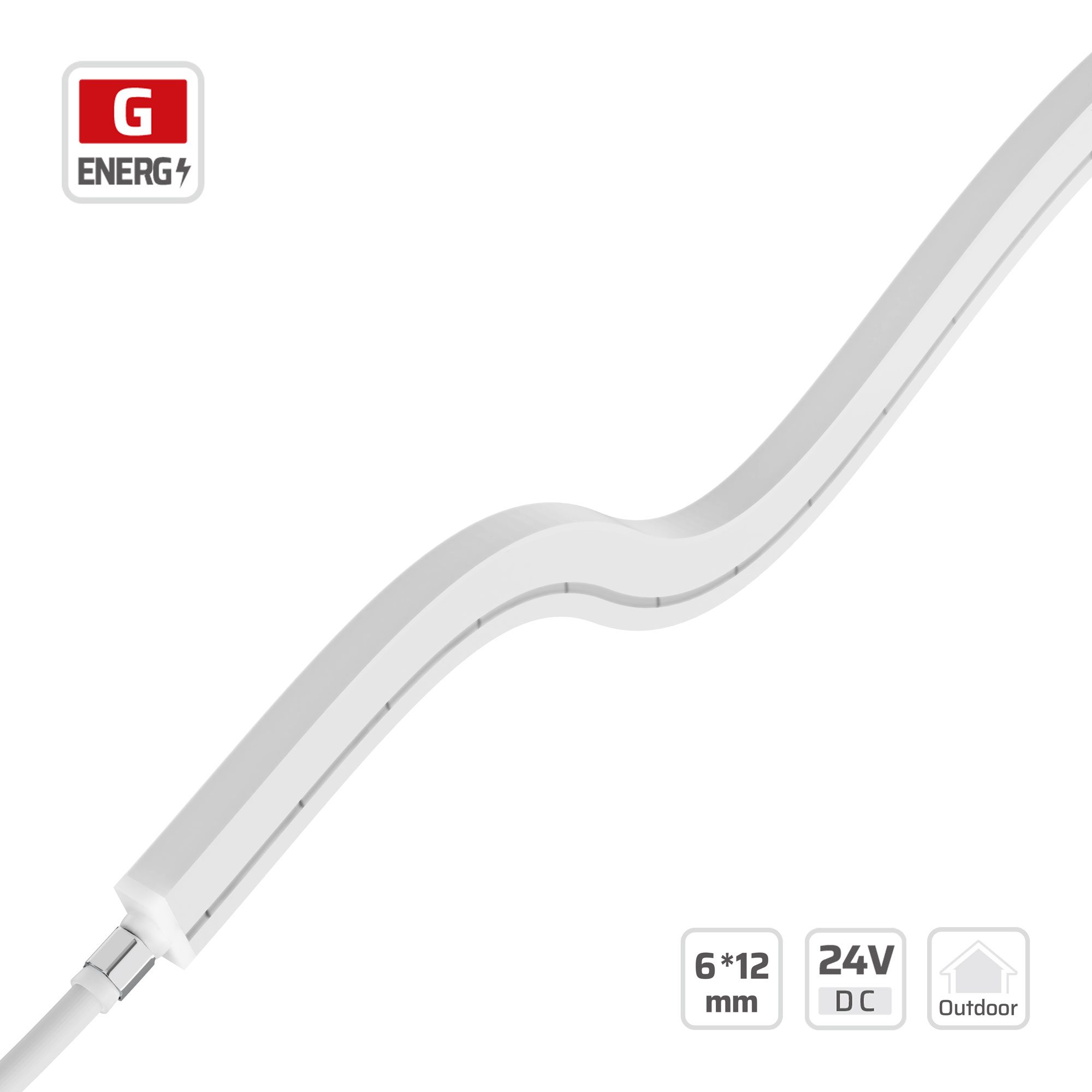 6*12mm | 24V | 120LEDs | 50mm/cut | #0612S-EE | 0612 Silicone Flexible Neon Light