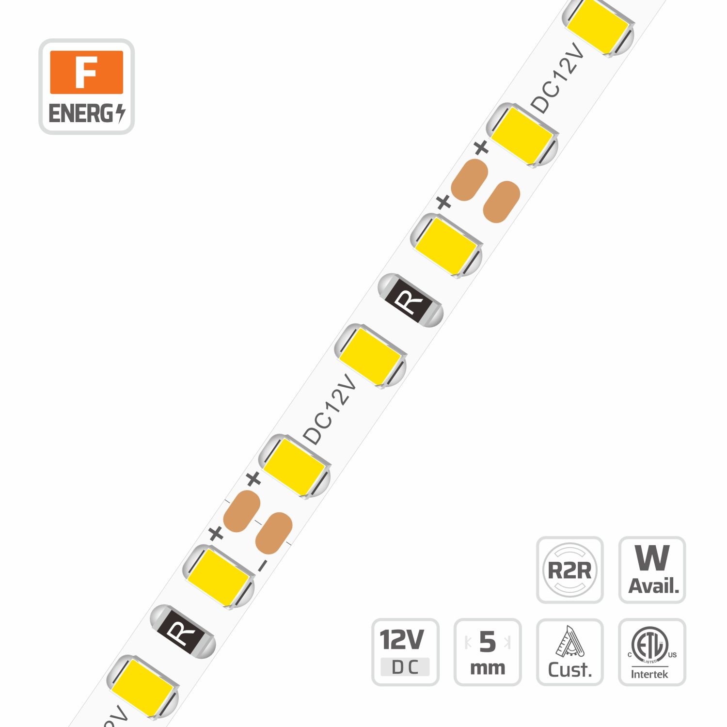 5mm | 12V | 120LEDs | 25mm/cut | #16771 | Roll-to-Roll Long Reel LED Strip
