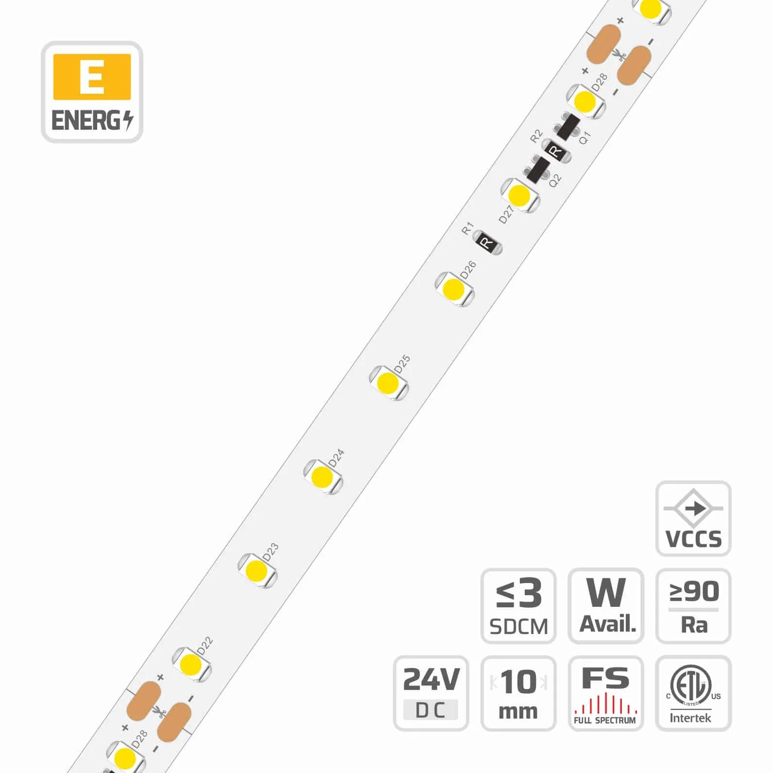 10mm | 24V | 70LEDs | 100cut | #11120 | 3528 Classic LED Strip Light