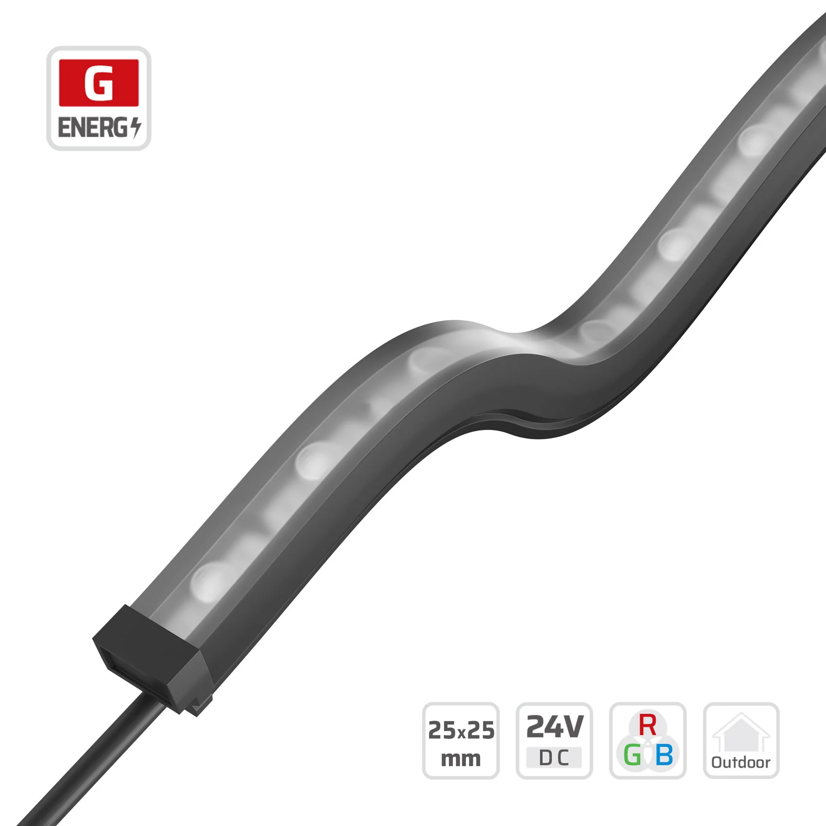 25*25mm | 24V | 24LEDs | 250mm/cut | #11281 | 2525 3D Twistable RGB LED Strip Light