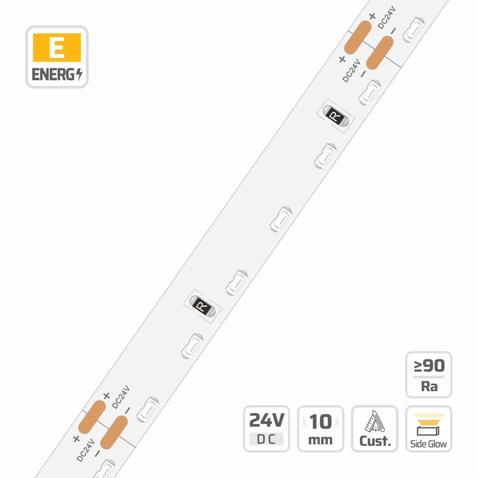 10mm | 24V | 84LEDs  | 71.43cut | #11296 | 3014 Side View LED Strip Light