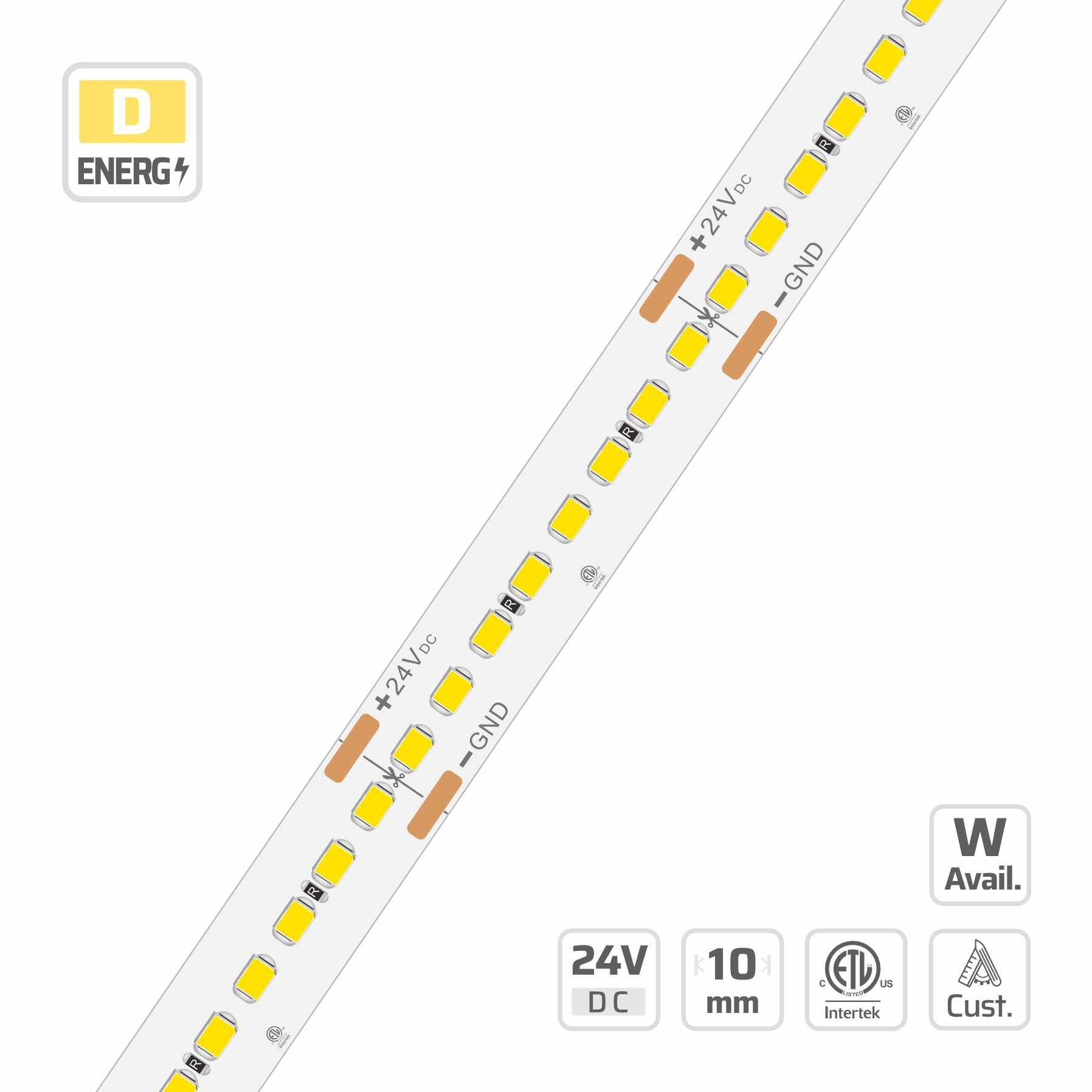10mm | 24V | 192LEDs | 41.667cut | #11586-N | 2835 High-Efficiency Classic Stable LED Strip