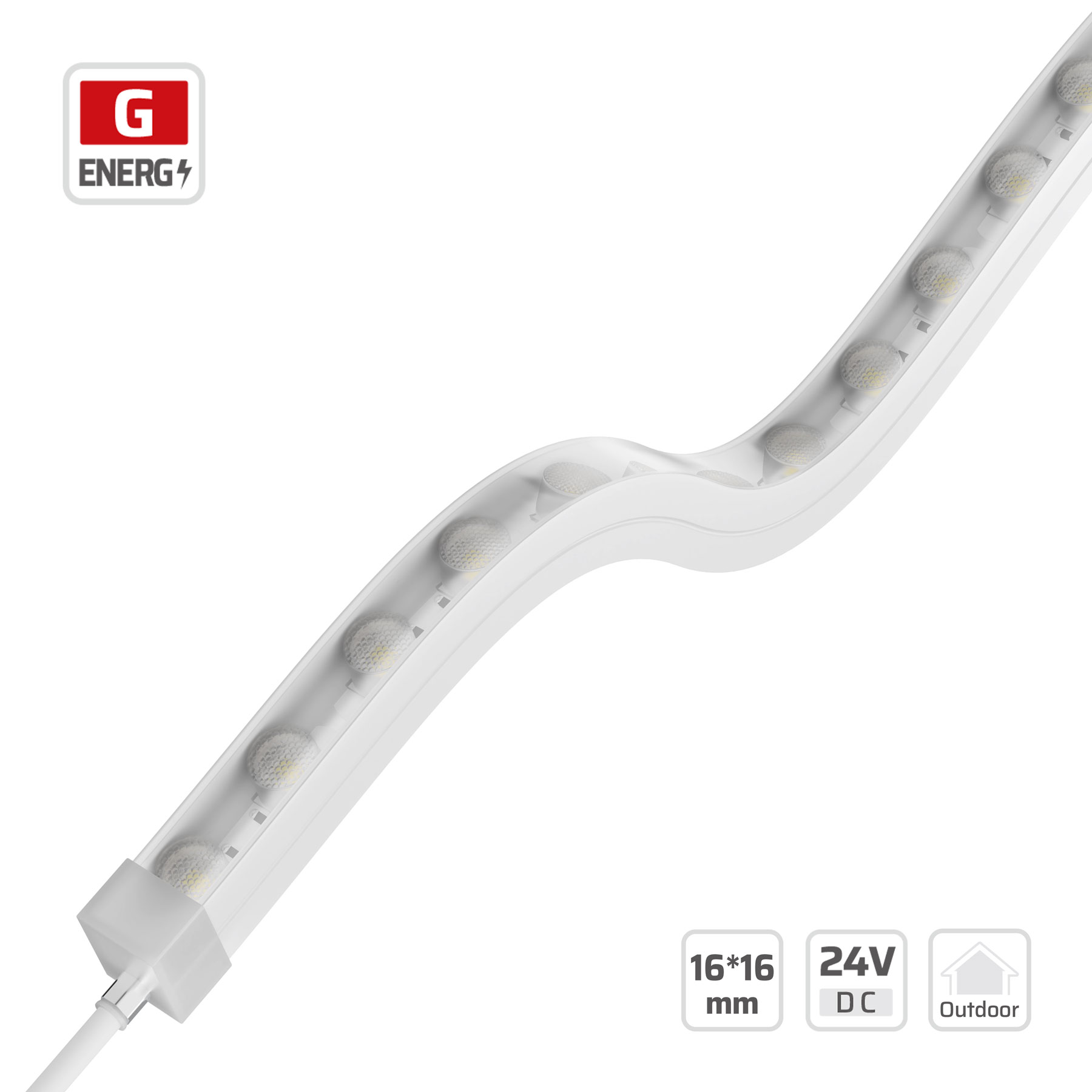 16*16mm | 24V | 48LEDs | 41.6mm/cut | #1242 | 1616 3D Twistable Wall washer LED light