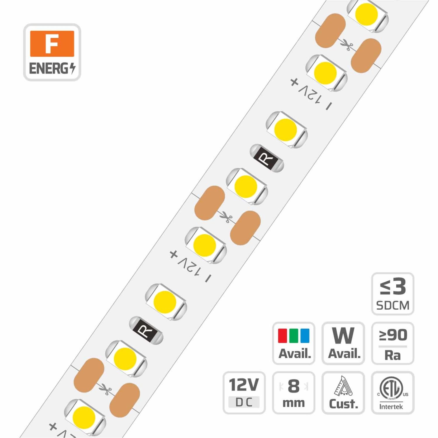 10mm | 12V | 120LEDs | 25cut | #2269 | 3528 Classic LED Strip Light