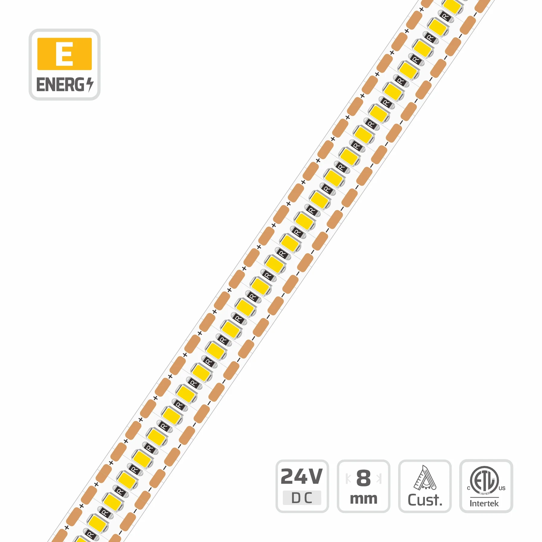 8mm | 24V | 300LEDs | 3.333mm/cut | #14159-N | 2216 Ultra-Dense Micro SMD LED Strip