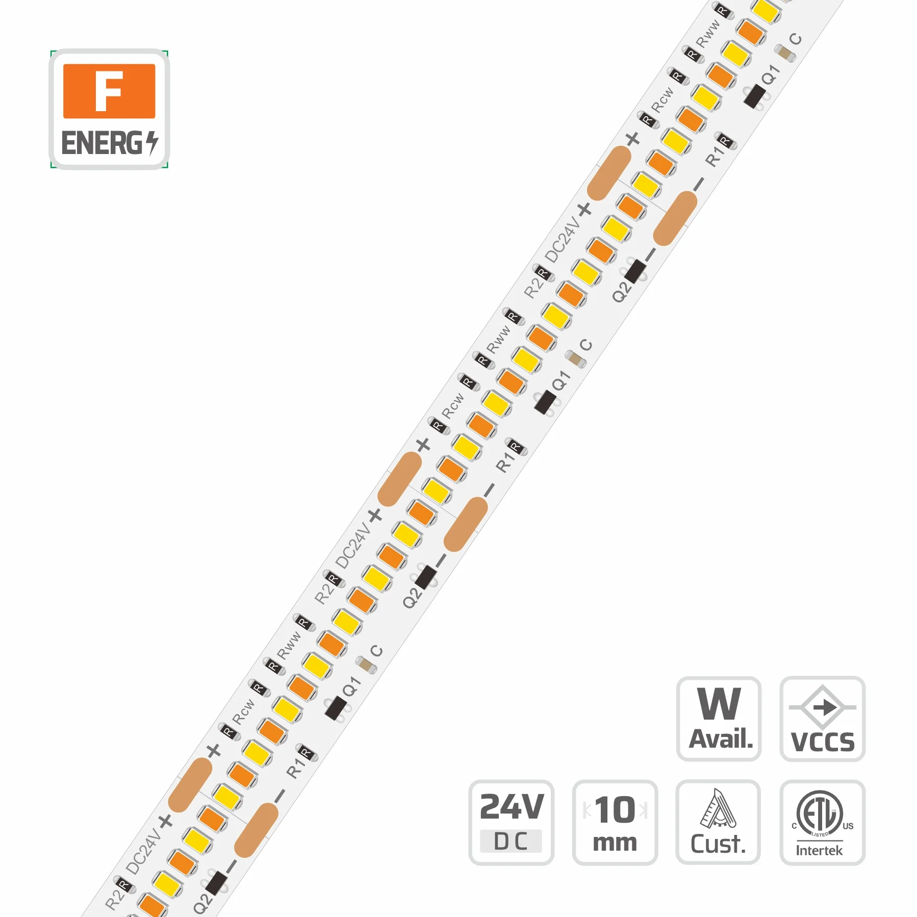 10mm | 24V | 420LEDs | 33.33mm/cut | #14207-N | 2216 Dim-to-warm High density LED strip light