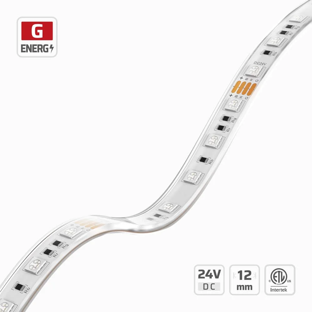12mm | 24V | 60LEDs  | 100mm/cut | #1495-PU | 5050 RGB PU LED Strip Light