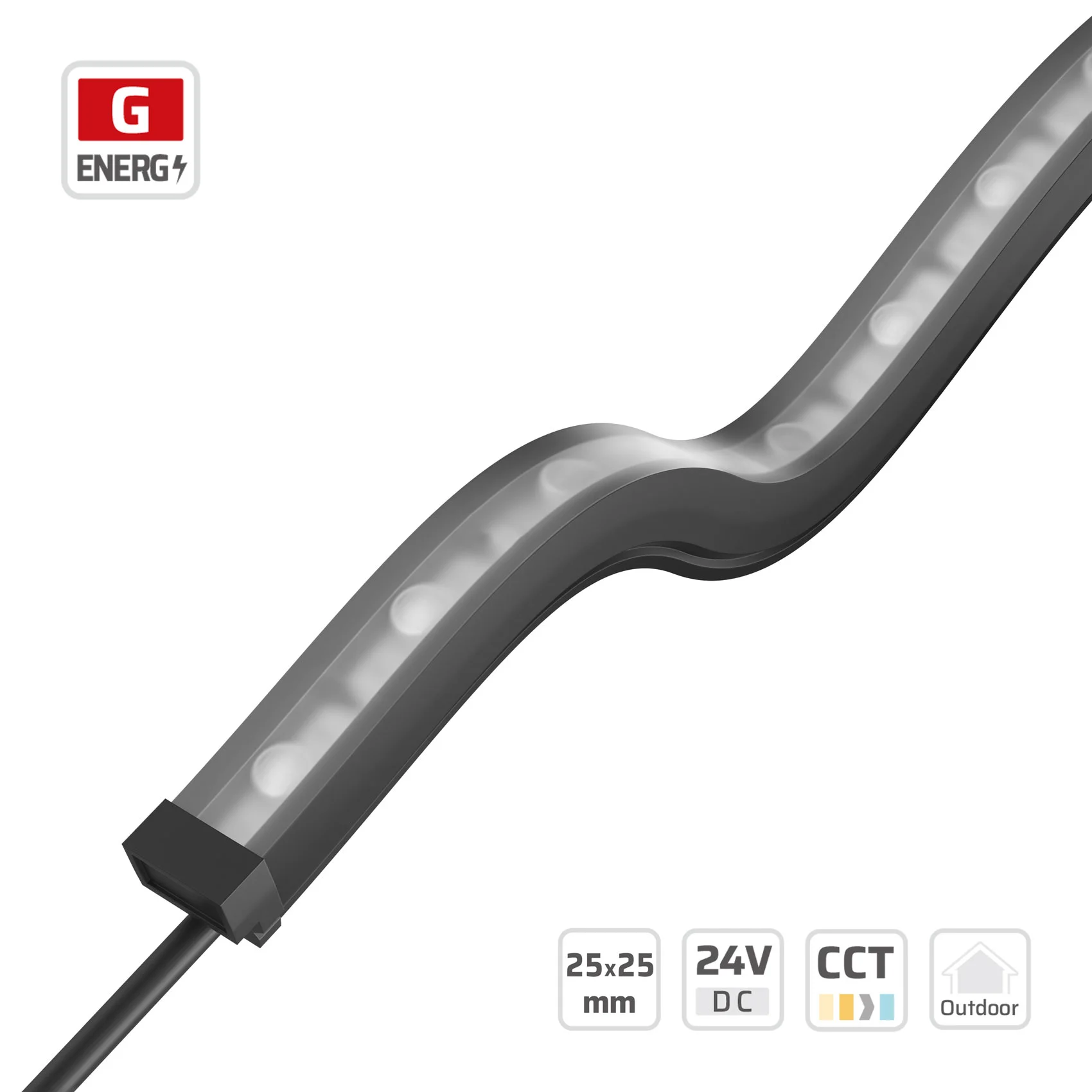 25*25mm | 24V | 24LEDs | 250mm/cut | #15058 | 2525 3D Twistable CCT LED Strip Light