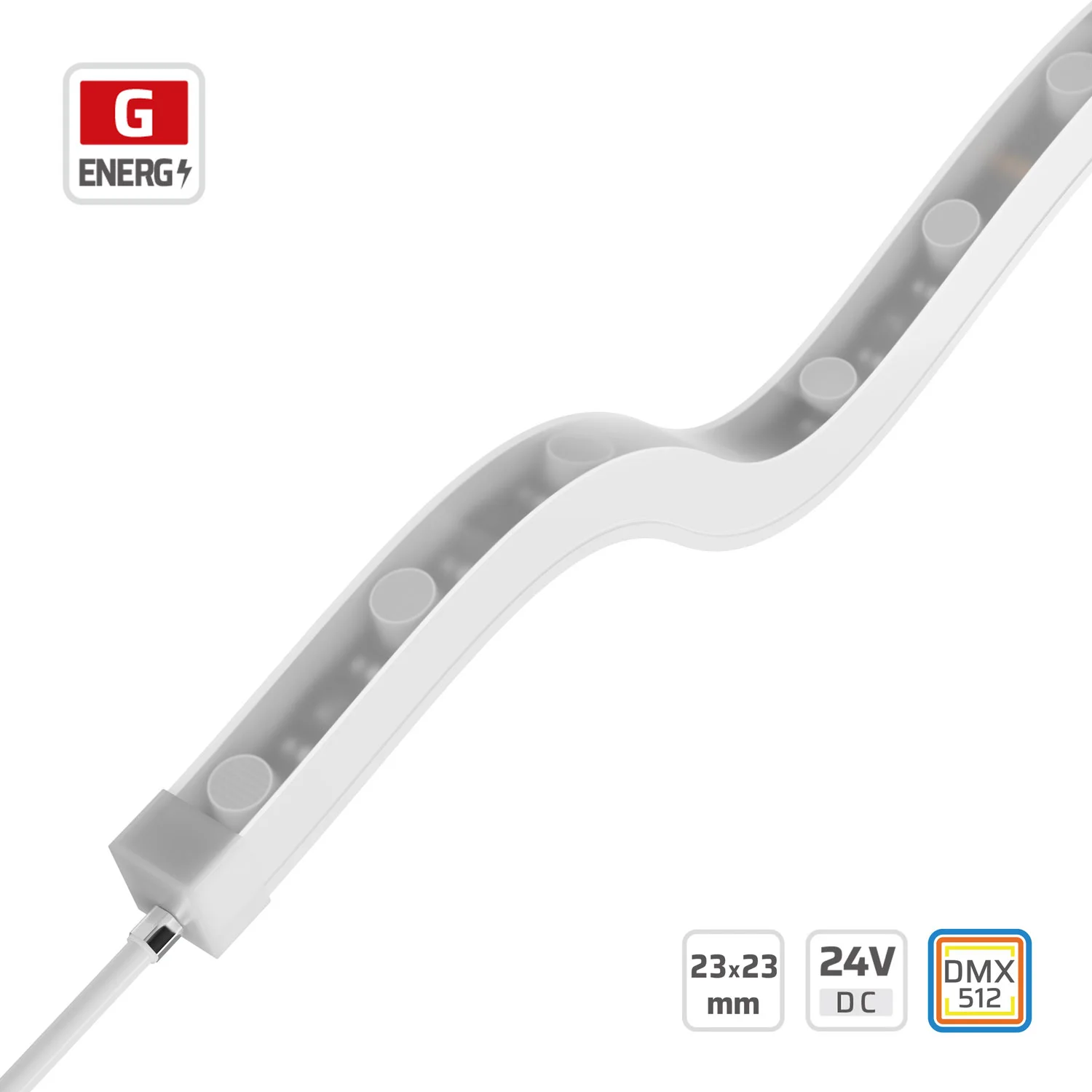 23*23mm | 24V | 24LEDs | 270mm/cut | #15558 | 2323 DMX512 RGBW Flexible Wall washer light