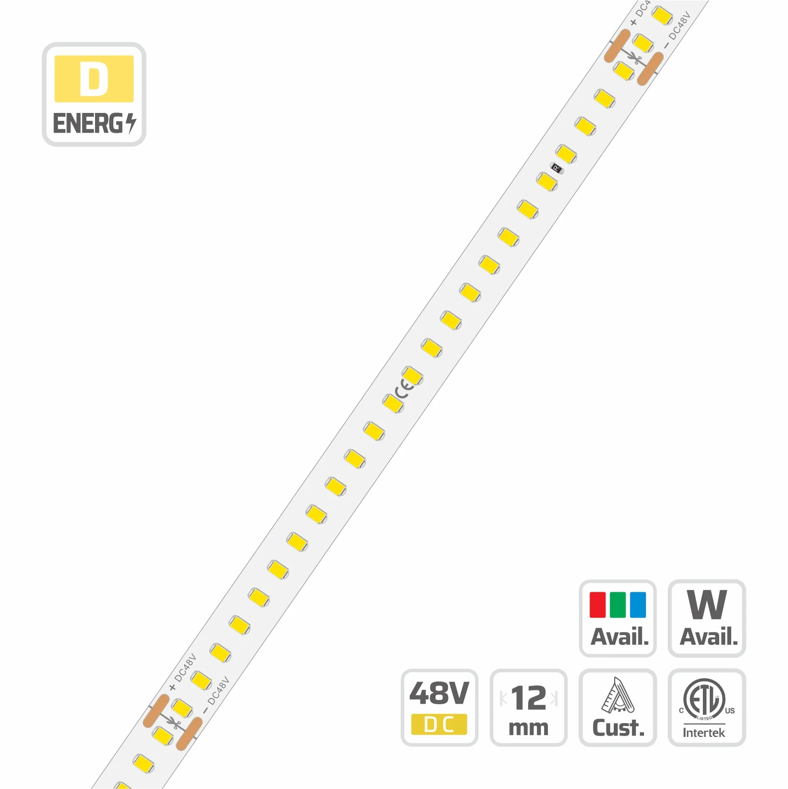 12mm | 48V | 144LEDs | 166.6mm/cut | #16011 | 2835  Ultra-long LED strip light