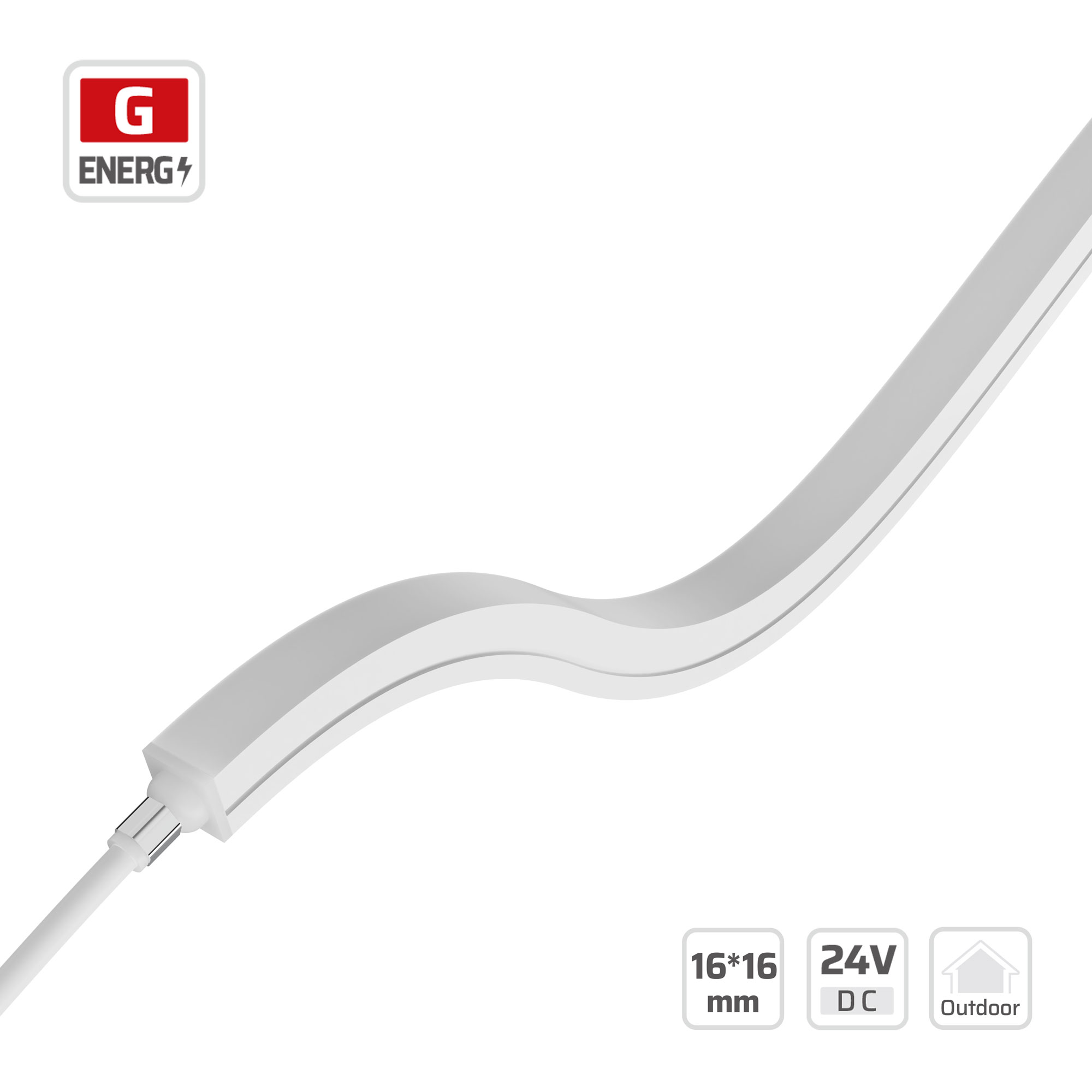 16*16mm | 24V | 120LEDs | 50mm/cut | #1616T-EE | 1616 Silicone Flexible Neon Light