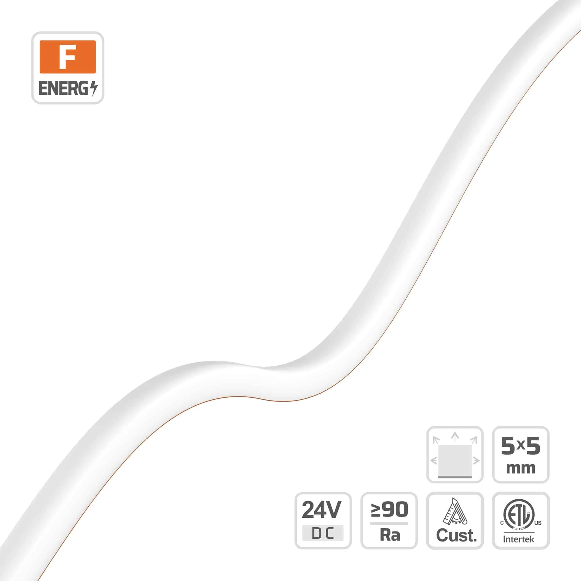 5*5mm | 24V | 420LEDs | 16.66mm/cut | #16416-5*5 | 5*5mm Mini Neon LED Strip
