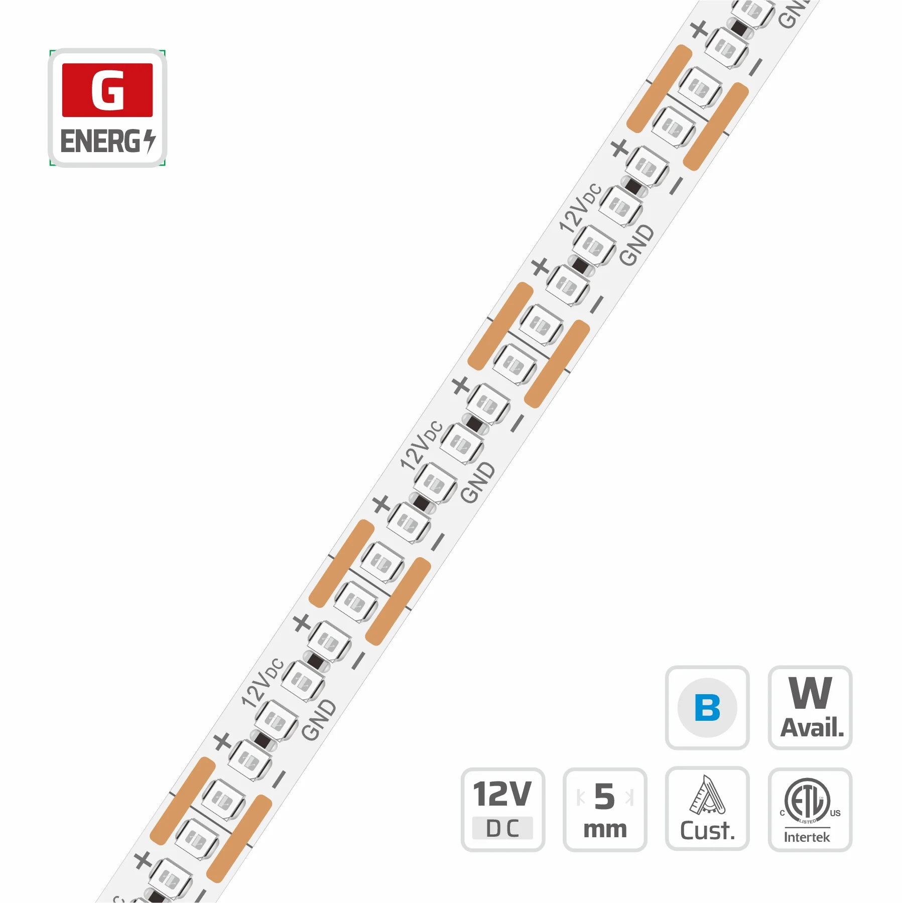 5mm | 12V | 420LEDs | 15W | 14.283cut | #16440 | 1515 Ultra Narrow Blue LED Strip