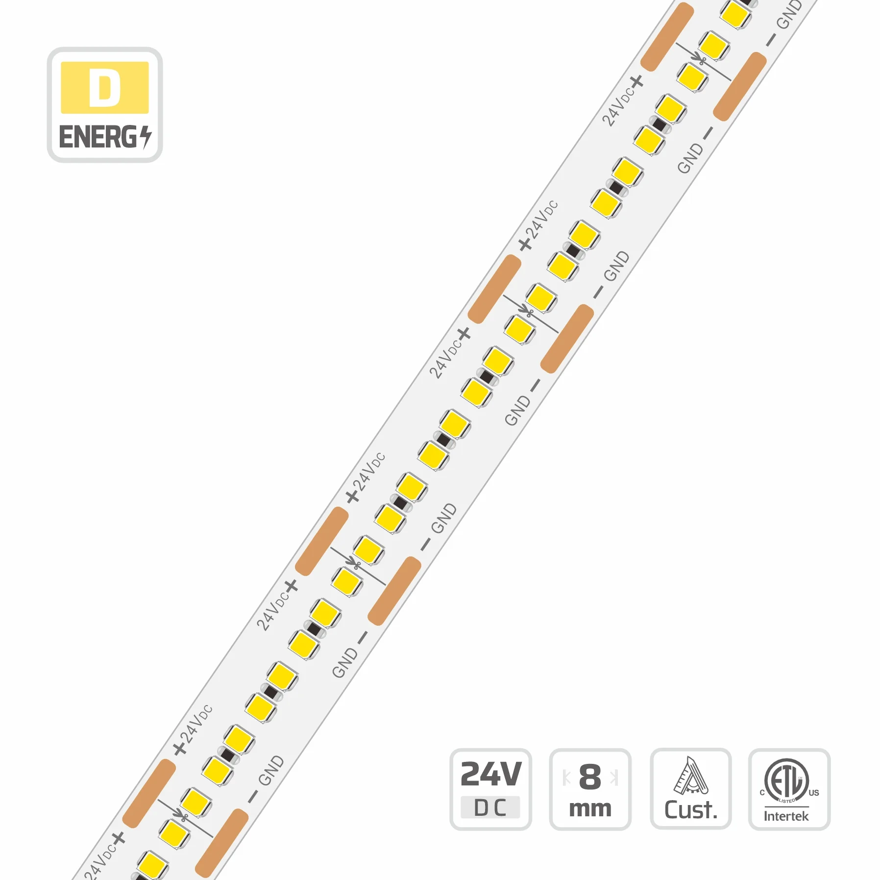 8mm | 24V | 384LEDs | 15W | 20.83cut | #16614-N | 1515 LED Strip