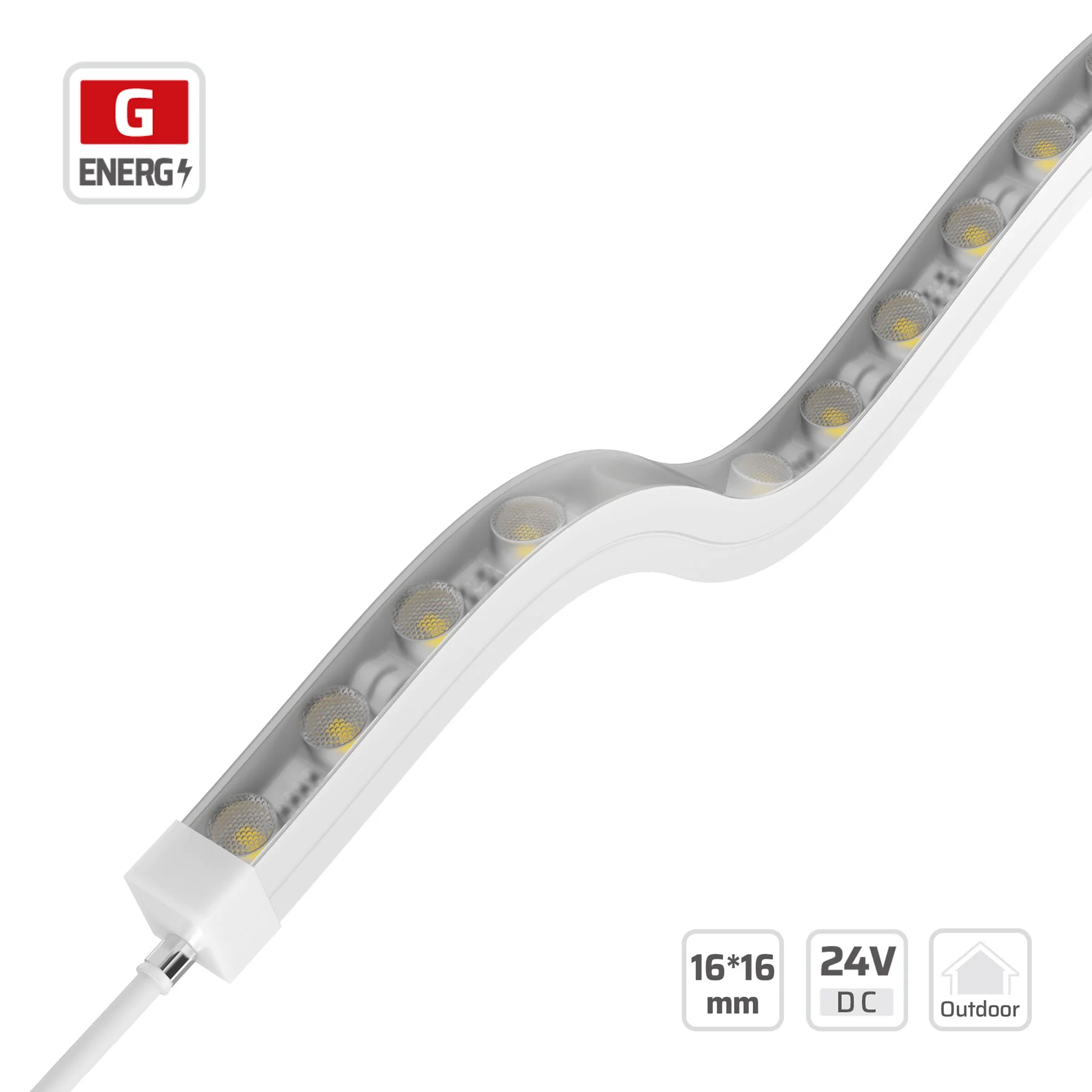 16*16mm | 24V | 24LEDs | 125mm/cut | #16693 | 1616 RGB Side-Bendable Wall Washer LED