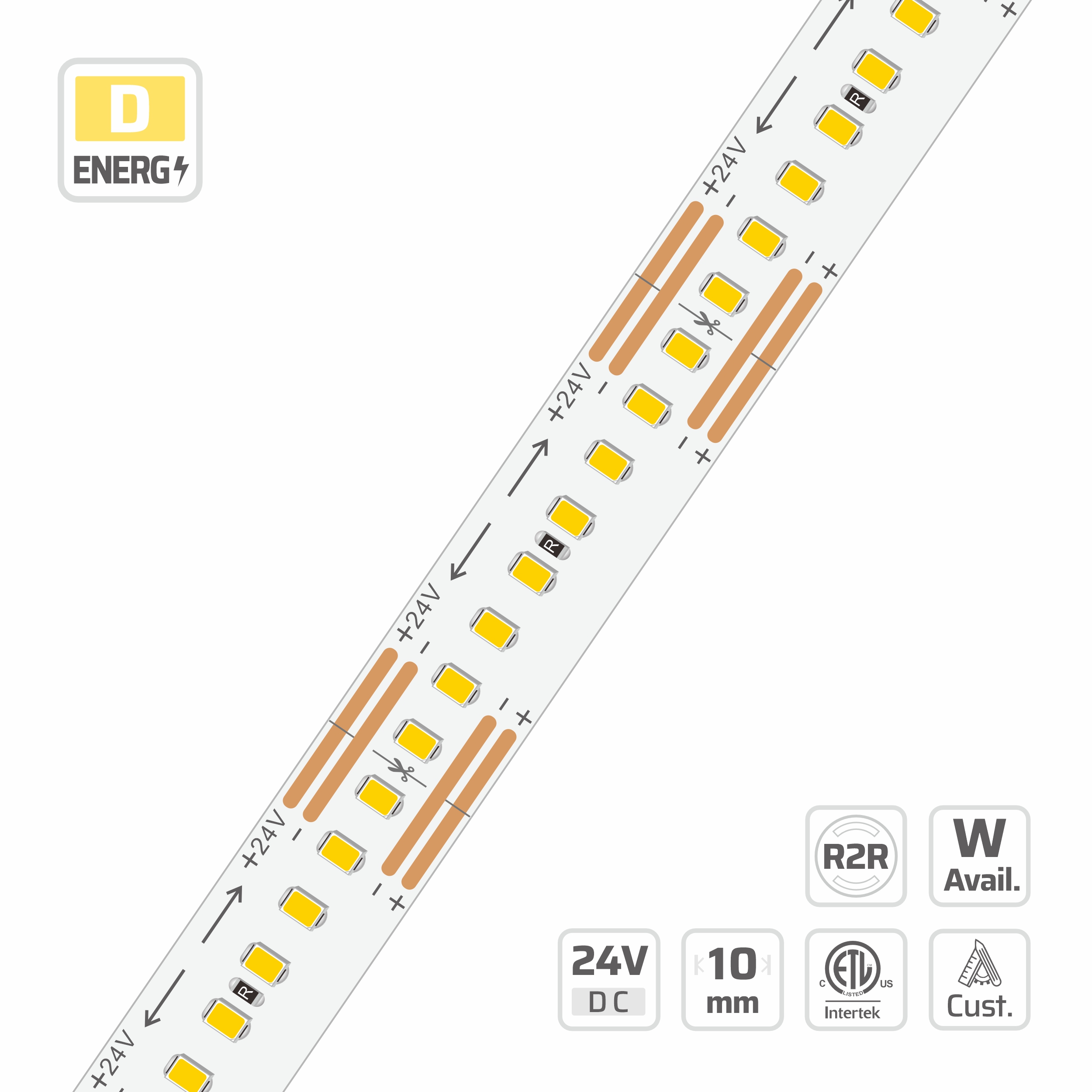 10mm | 24V | 256LEDs | 31.25mm/cut | #16778 | 2020 Roll-to-Roll | LED Strip