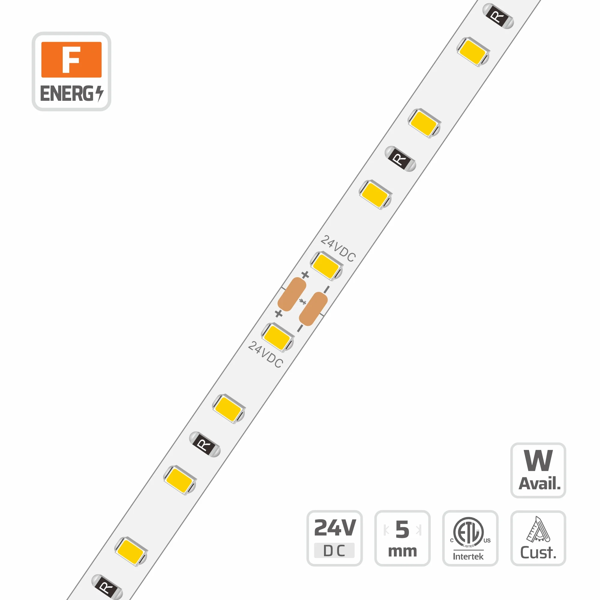 5mm | 24V | 120LEDs | 50mm/cut | #16798 | 2216 Ultra Narrow CV LED Strip