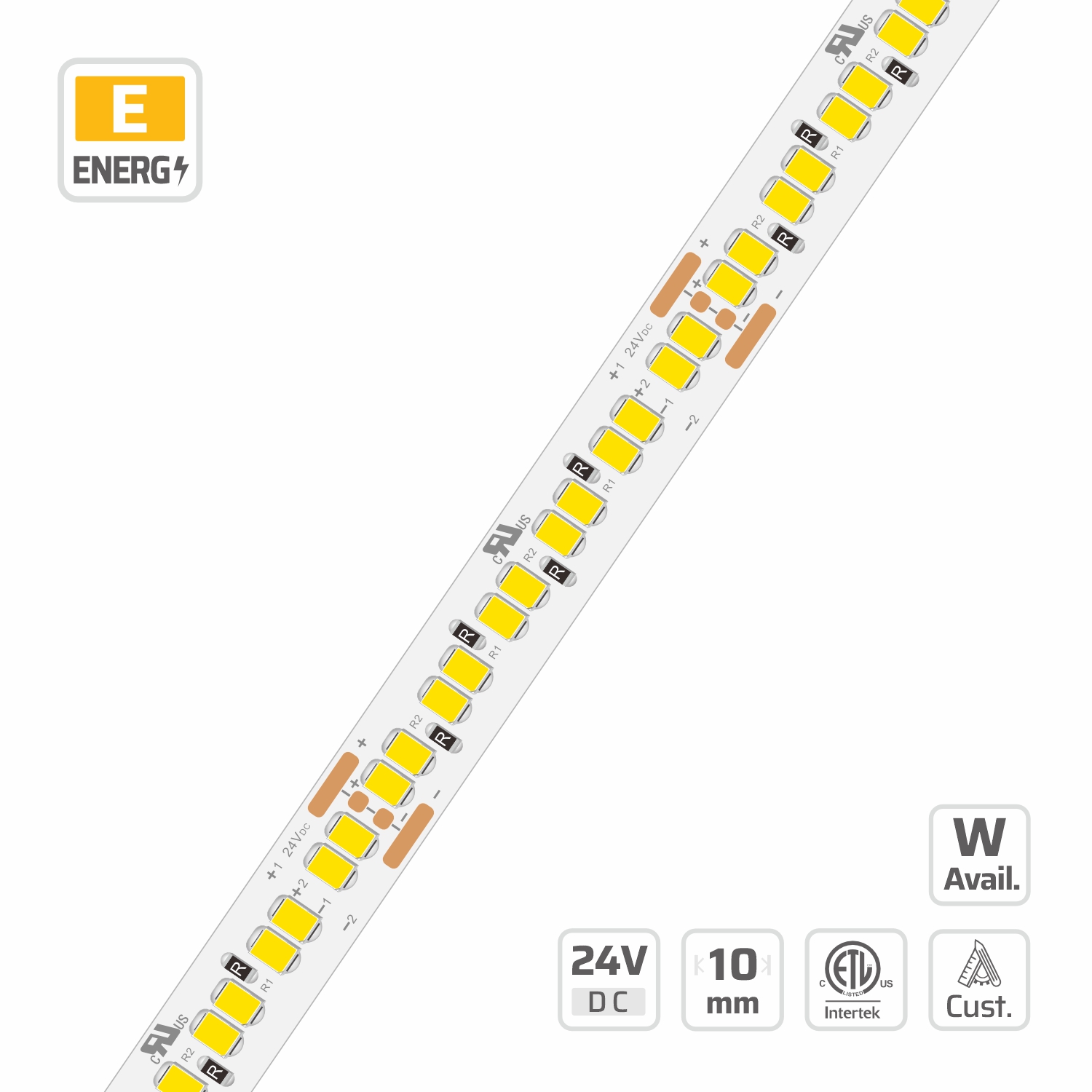 19291 · custom led strip · 24V · cuttable 50mm 19291 custom led strip — 24V, cuttable every 50mm, 10mm FPCB width, 2835 LEDs, 240 LEDs/m