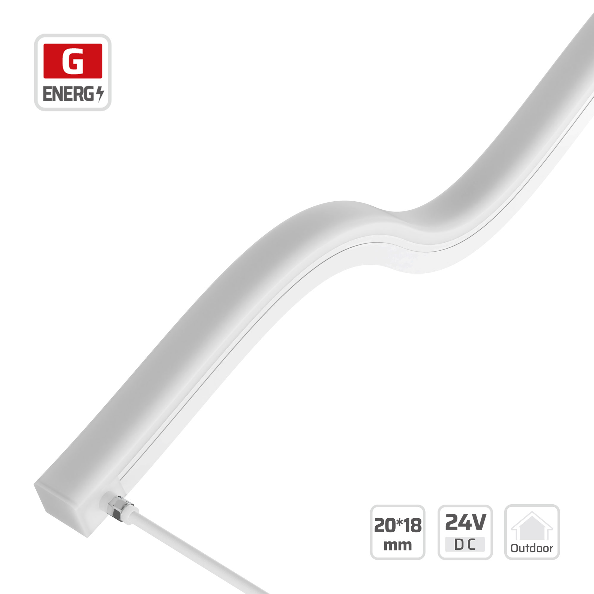 20*18mm  | 24V | 120LEDs | 50mm/cut | #2018T-EE | 2018 Silicone Flexible Neon Light