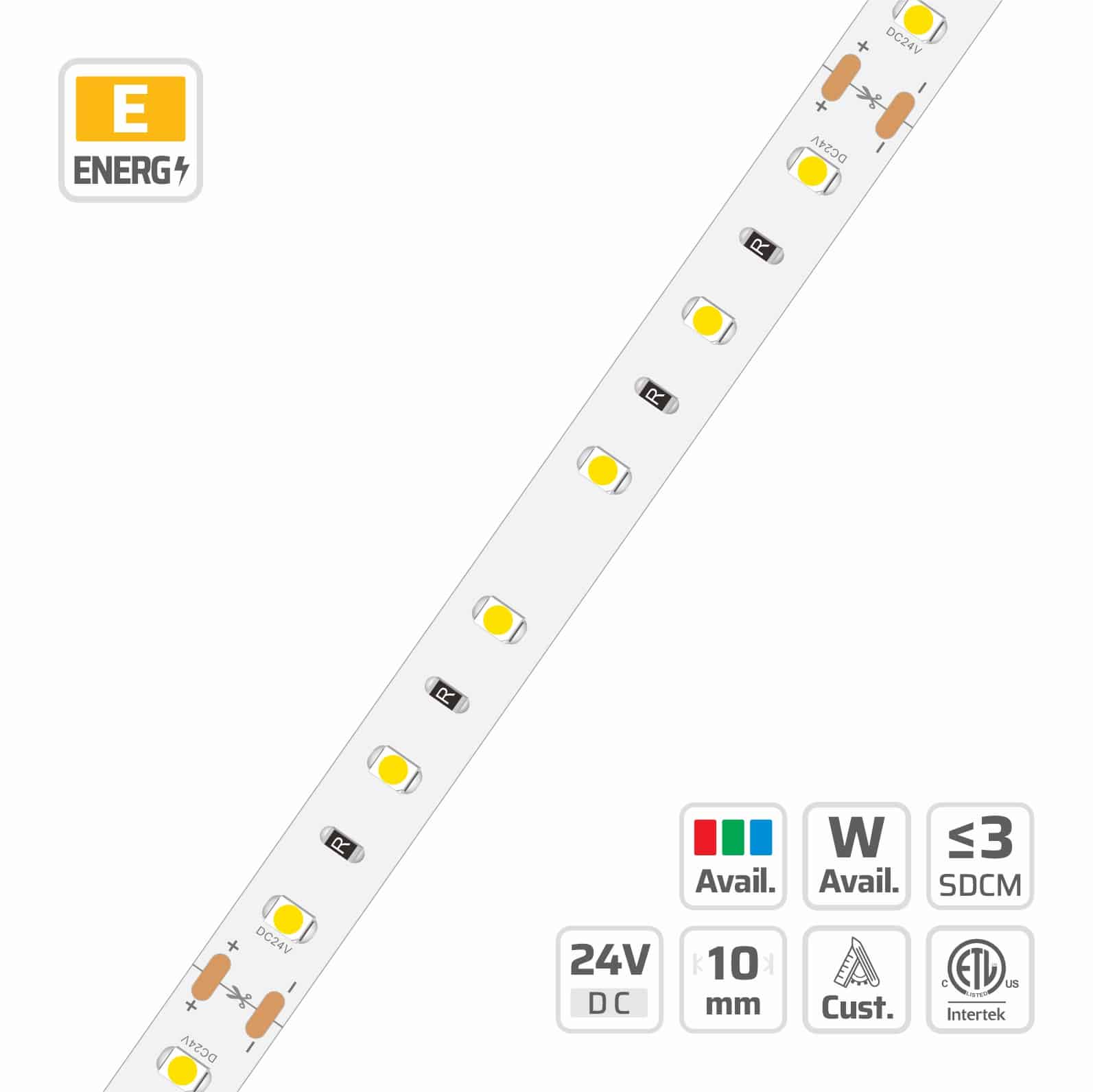 10mm | 24V | 60LEDs | 100cut | #2172 | 3528 Classic LED Strip Light