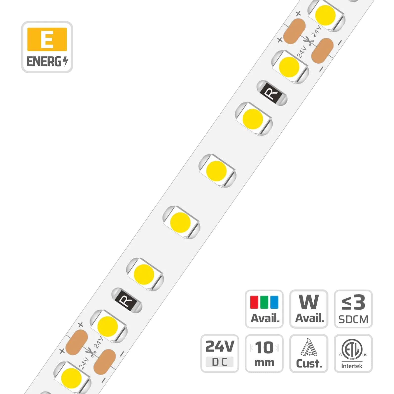 8mm | 24V | 120LEDs | 50cut | #2175 | 3528 Classic LED Strip Light