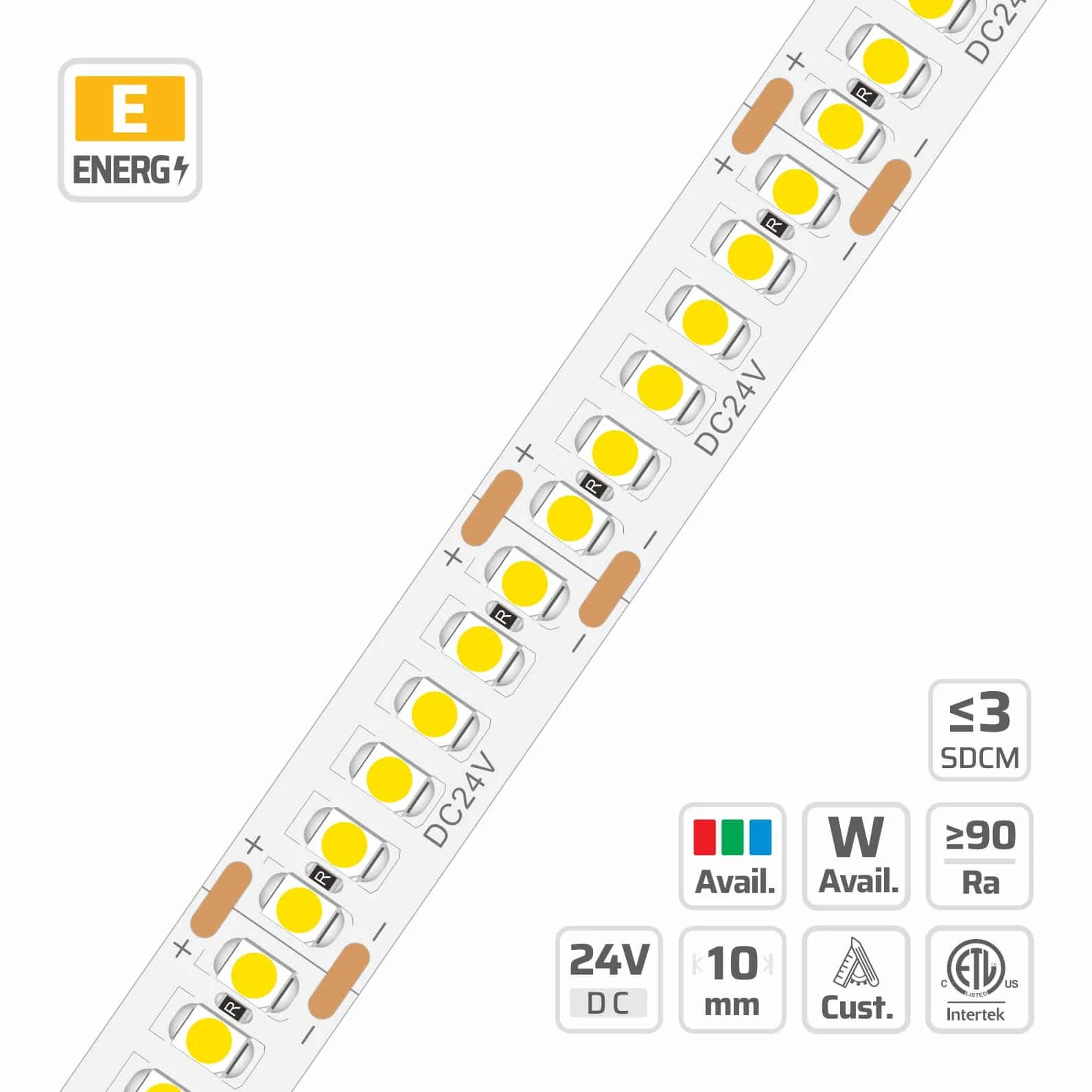 10mm | 24V | 240LEDs | 25cut | #2180 | 3528 Ultra-density LED strip light