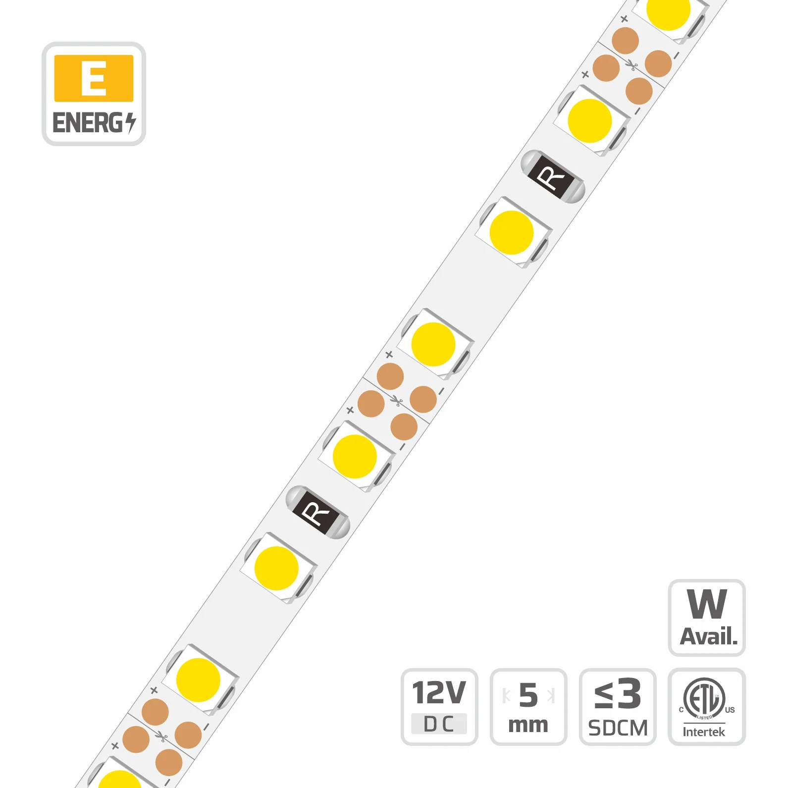 5mm | 12V | 120LEDs | 25cut | #2298 | 3528 Ultra-Narrow LED Strip Light