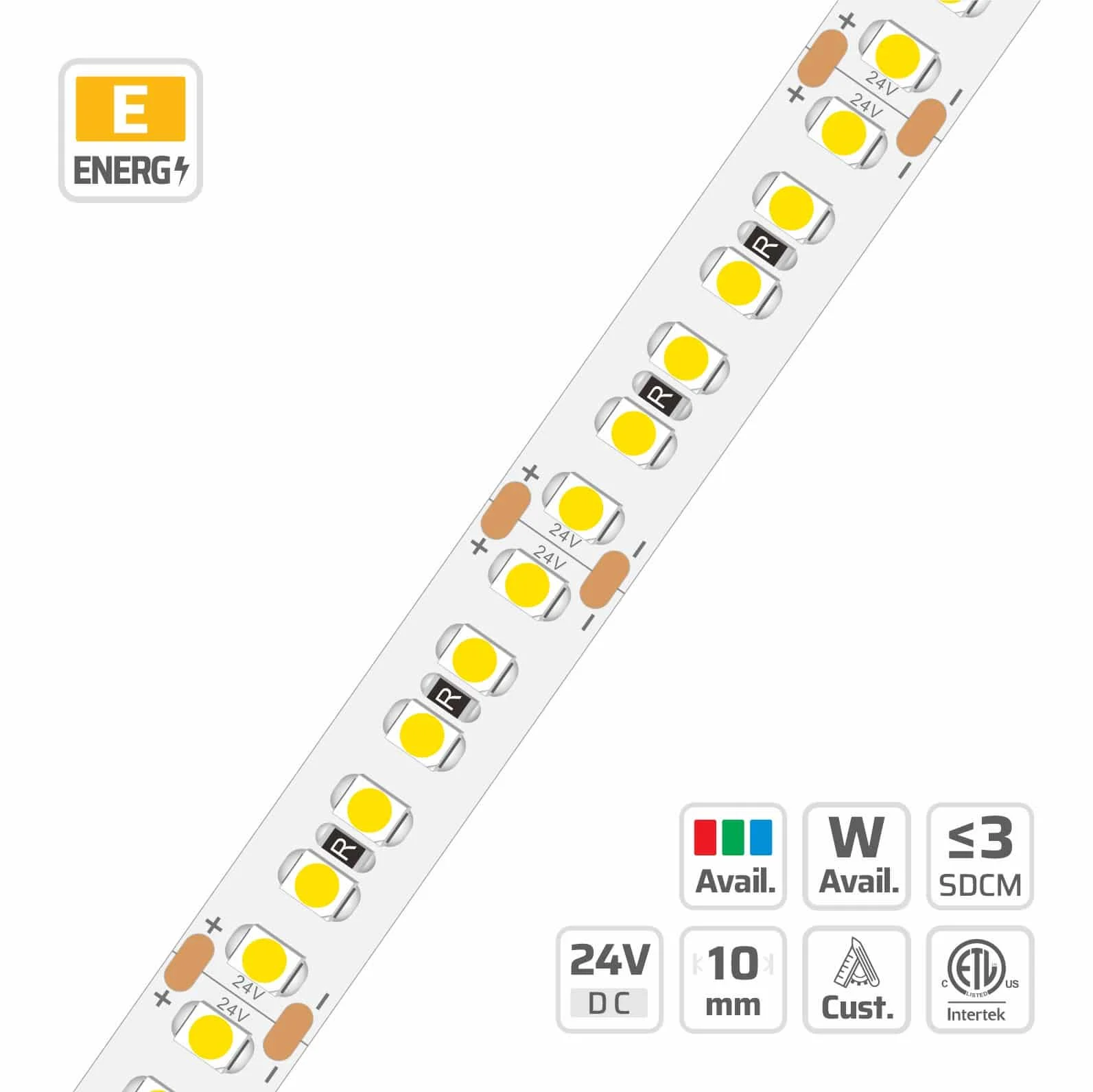 10mm | 24V | 180LEDs | 33.33cut | #2305 | 3528 Classic LED Strip Light