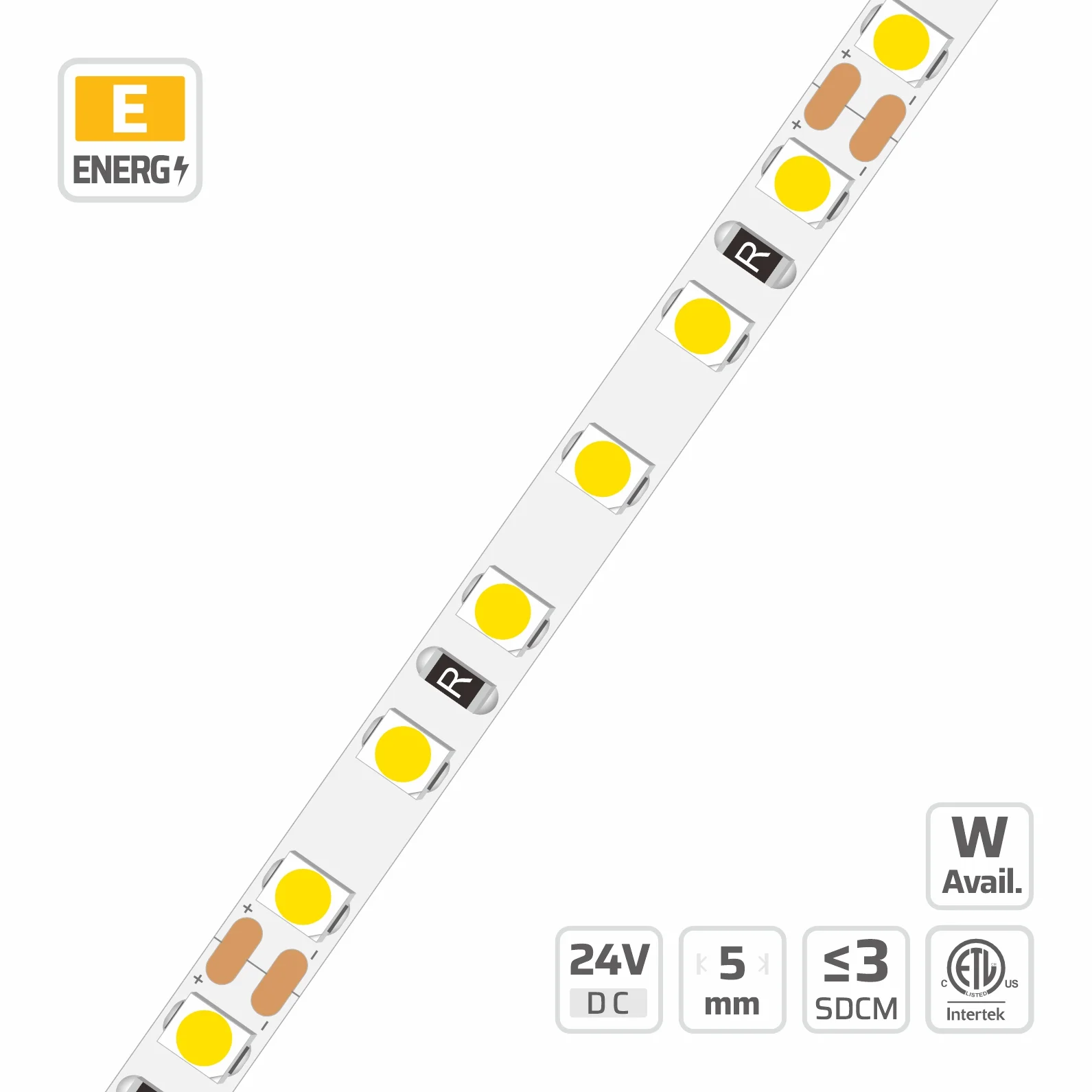 5mm | 24V | 120LEDs | 50cut | #2664 | 3528 Ultra-Narrow LED Strip Light