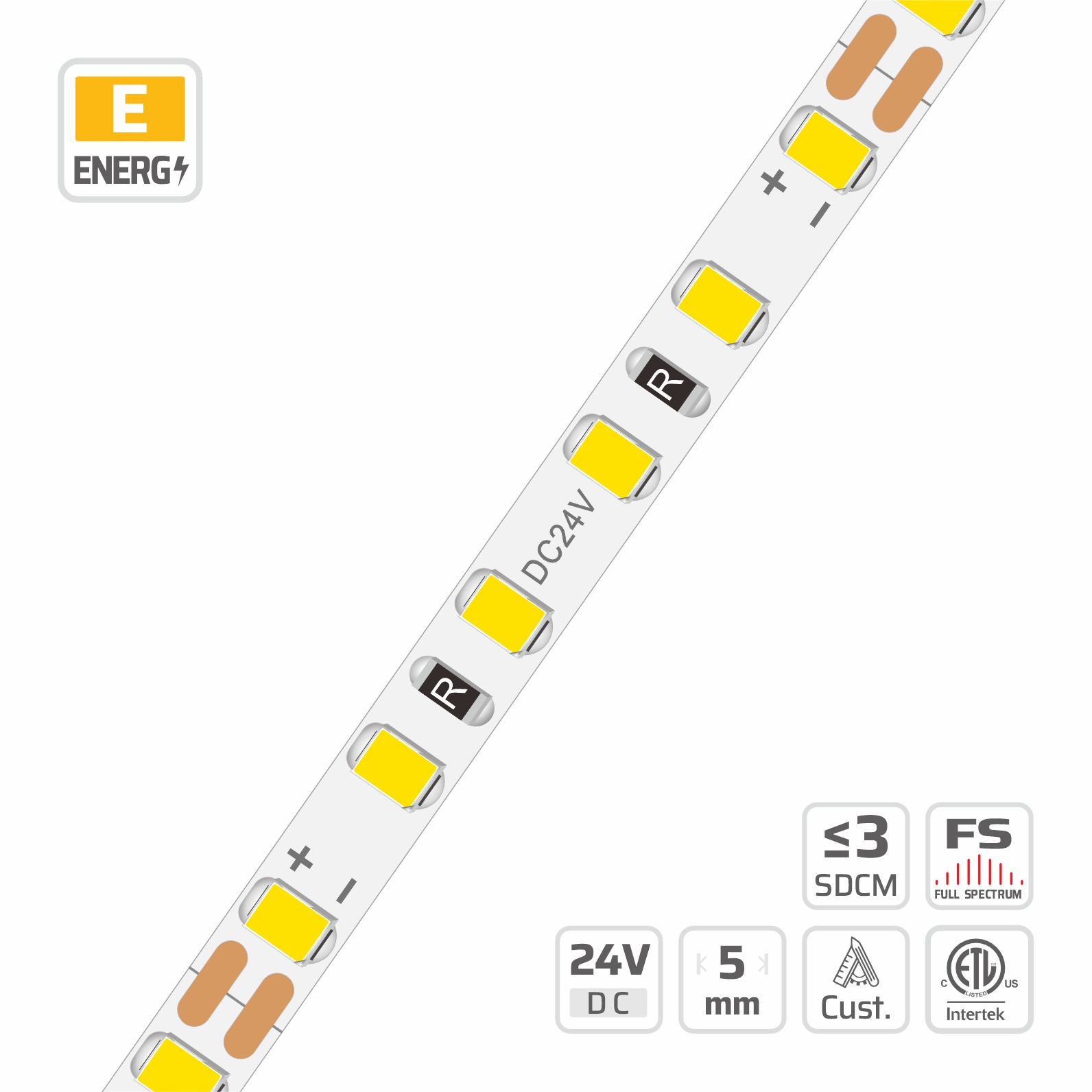 5mm | 24V | 120LEDs | 12W | 50cut | #6644 | 2835 Ultra-Narrow LED Strip Light