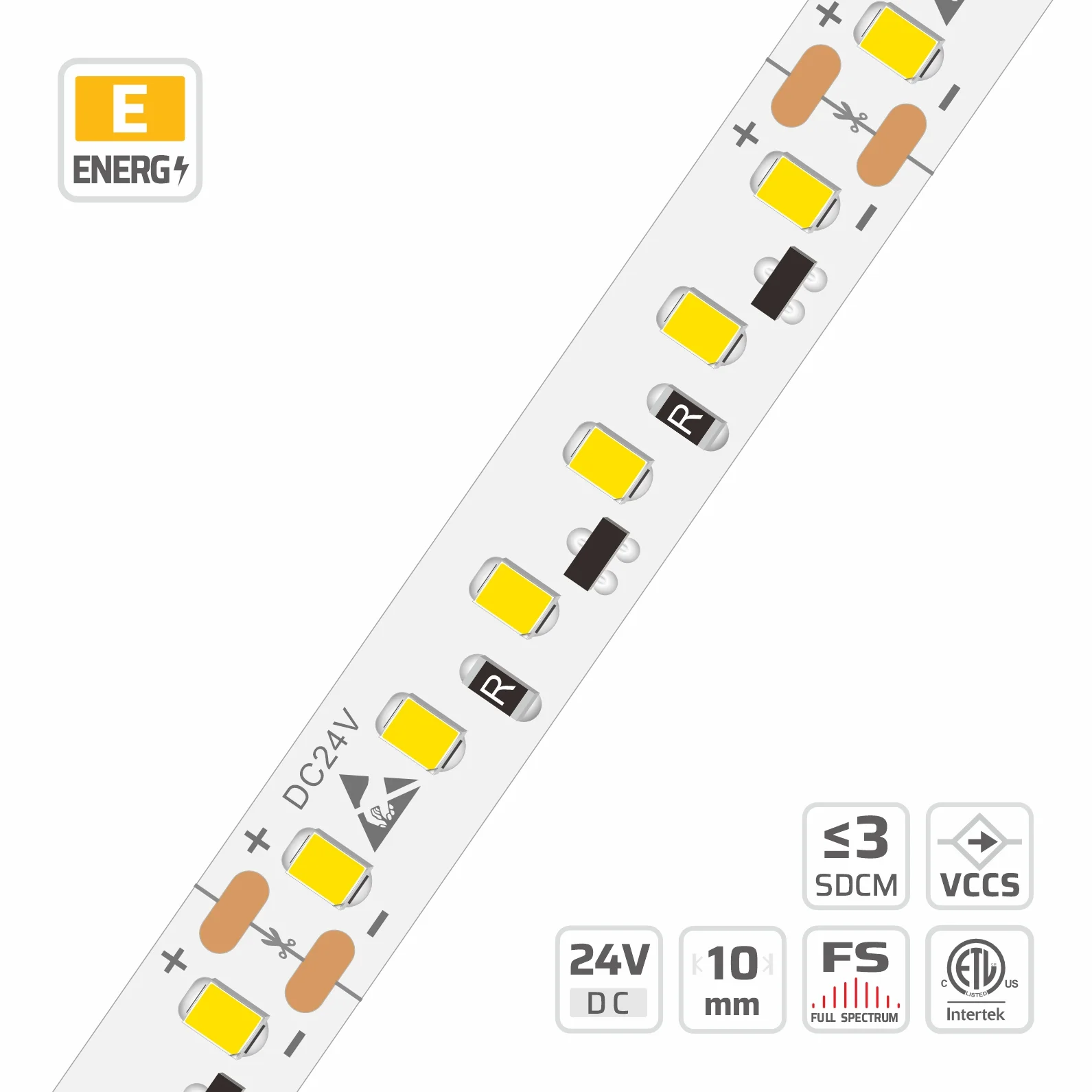 10mm | 24V | 120LEDs | 50cut | #3348 | 2835 C.C. High Lumen Ultra-Long LED Strip Light