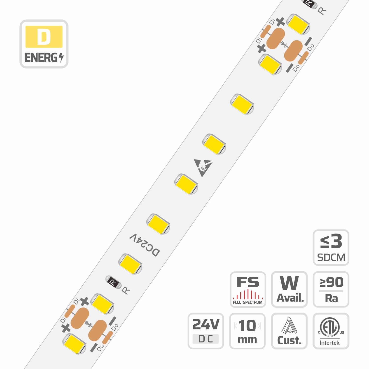 10mm | 24V | 112LEDs |  62.5mm/cut | #4490 | 2835 C.C. Series Special High Light Efficacy High Lumen Ultra-Long  LED Strip