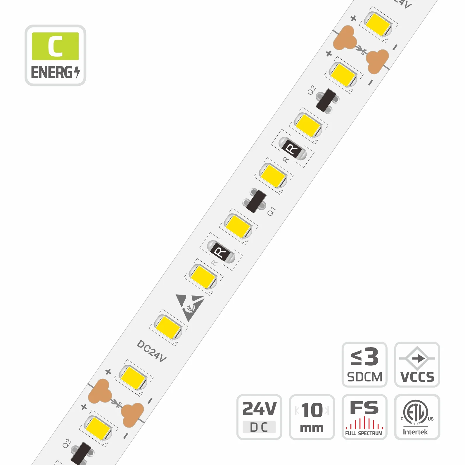 10mm | 24V | 112LEDs | 62.5cut | #3557 | 2835 C.C. High Lumen Ultra-Long LED Strip Light