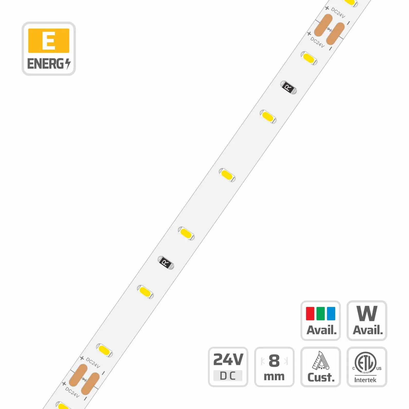 8mm | 24V | 60LEDs  | 100cut | #3599 | 3014 Classic LED Strip Light