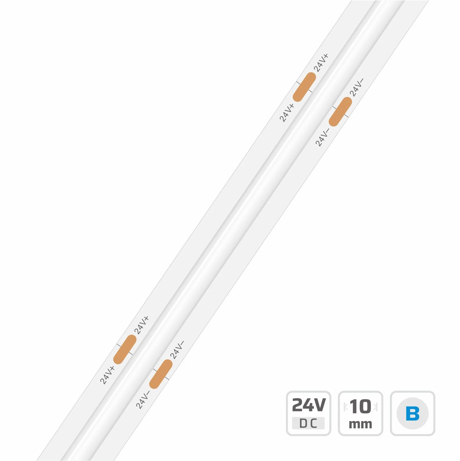 10mm | 24V | 360LEDs | 50mm/cut | #360-B | COB LED strip light