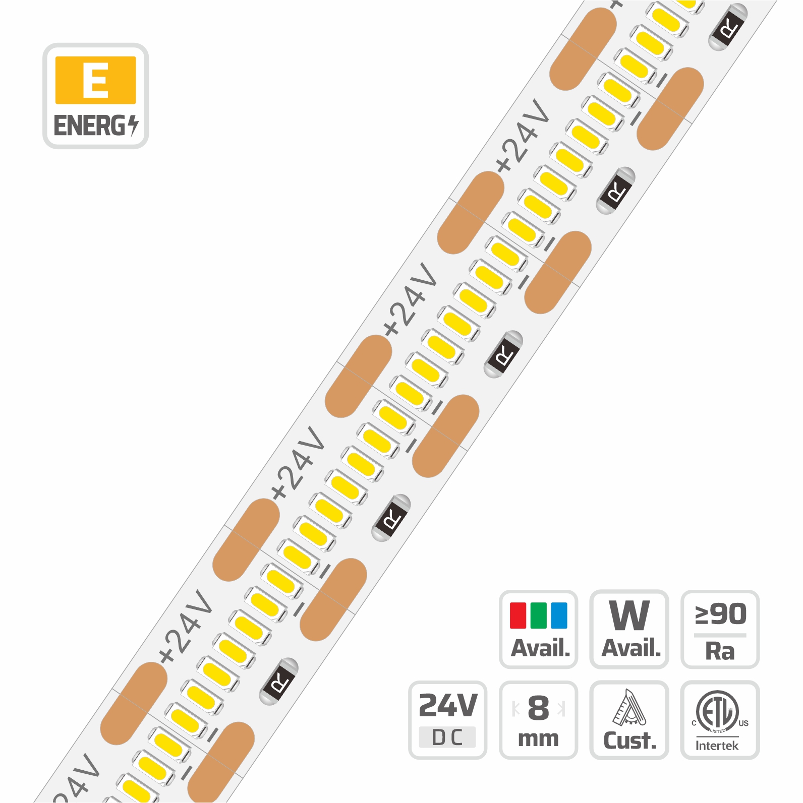 8mm | 24V | 700LEDs | 10cut | #3637 | 2110 Mirco-Cut Ultra Density LED strip light