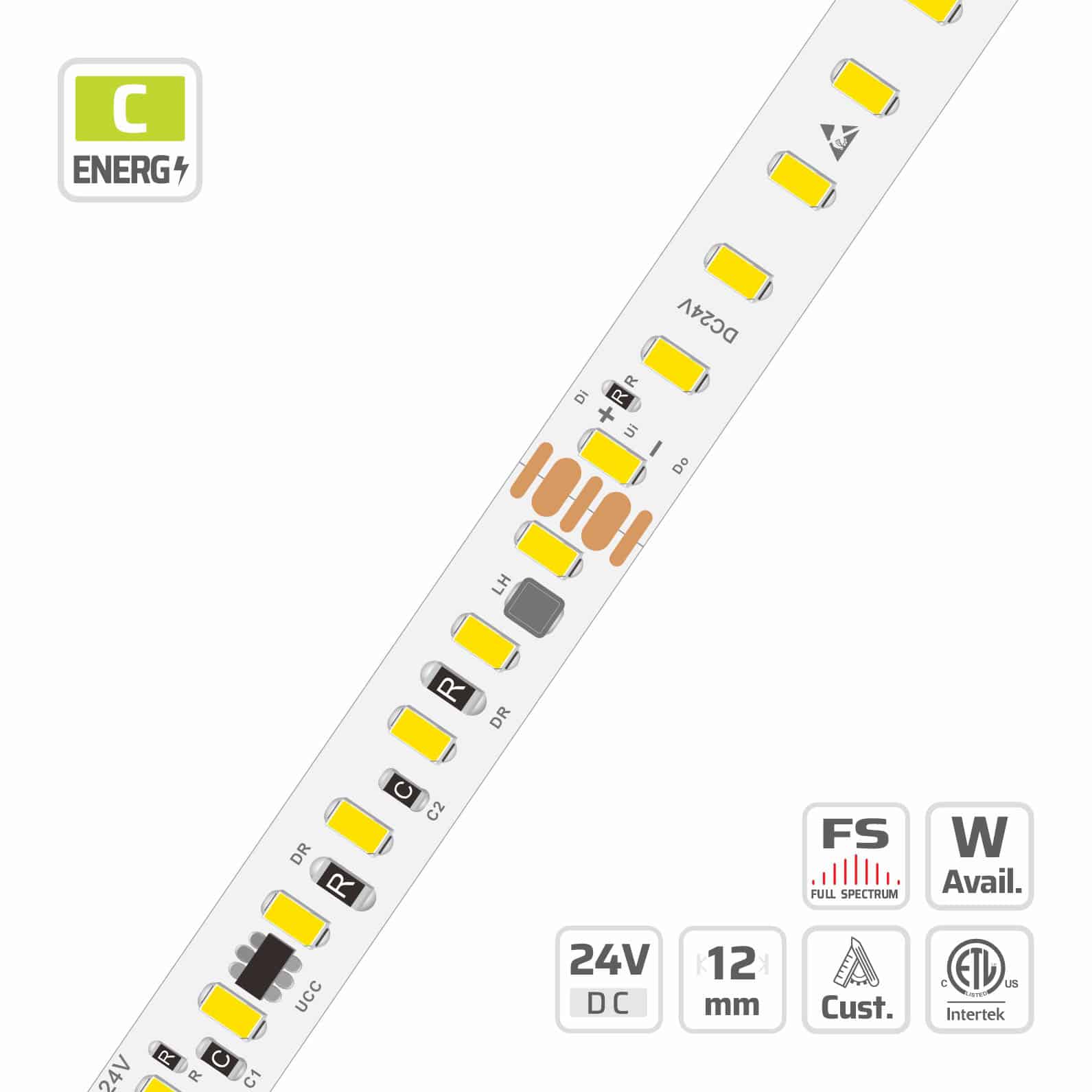 12mm | 24V | 112LEDs | 62.5cut | #4925 | 5630 Special High Lumen Ultra-Long LED Strip
