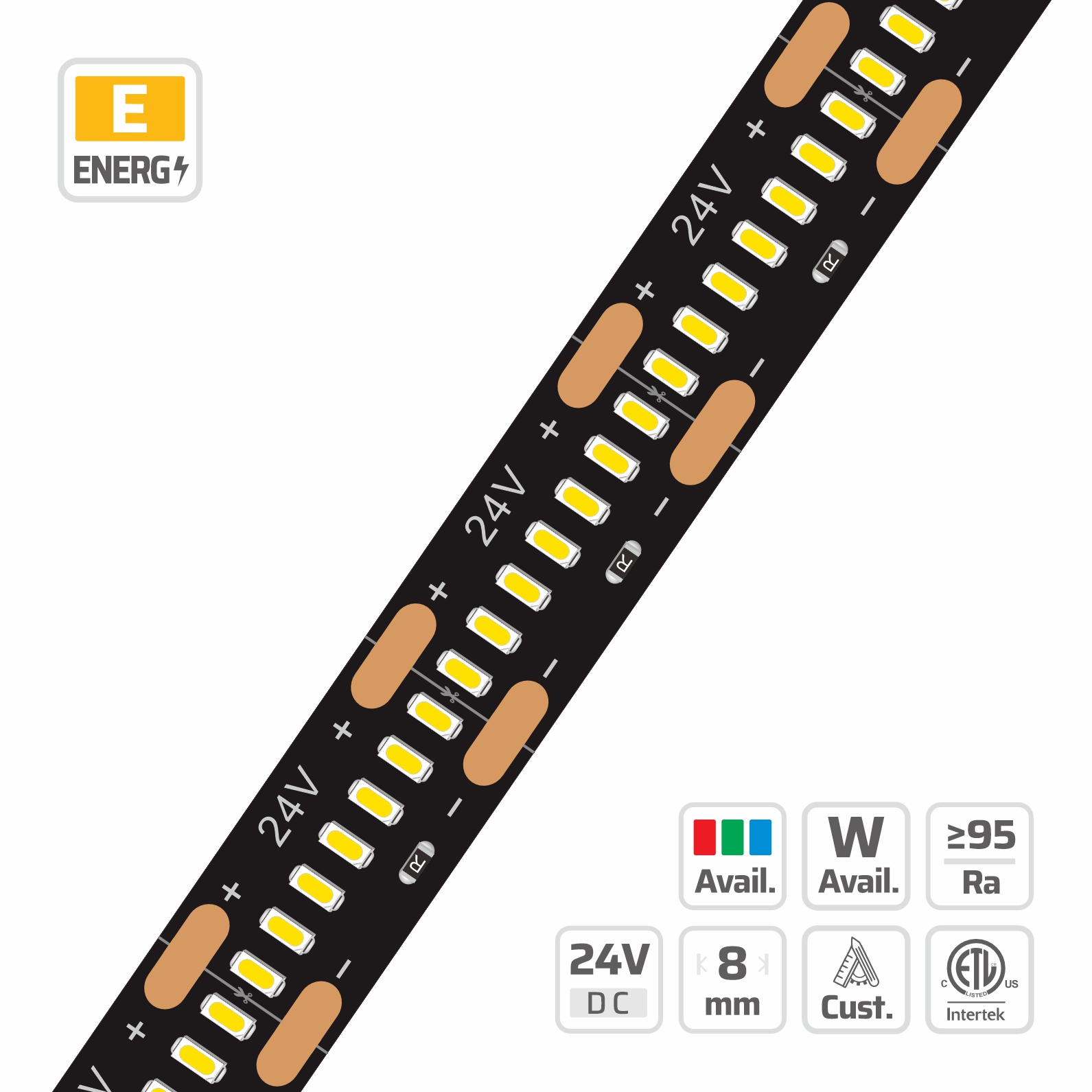8mm | 24V | 490LEDs  | 14.2cut | #3850 | 2110 Ultra Density LED strip light
