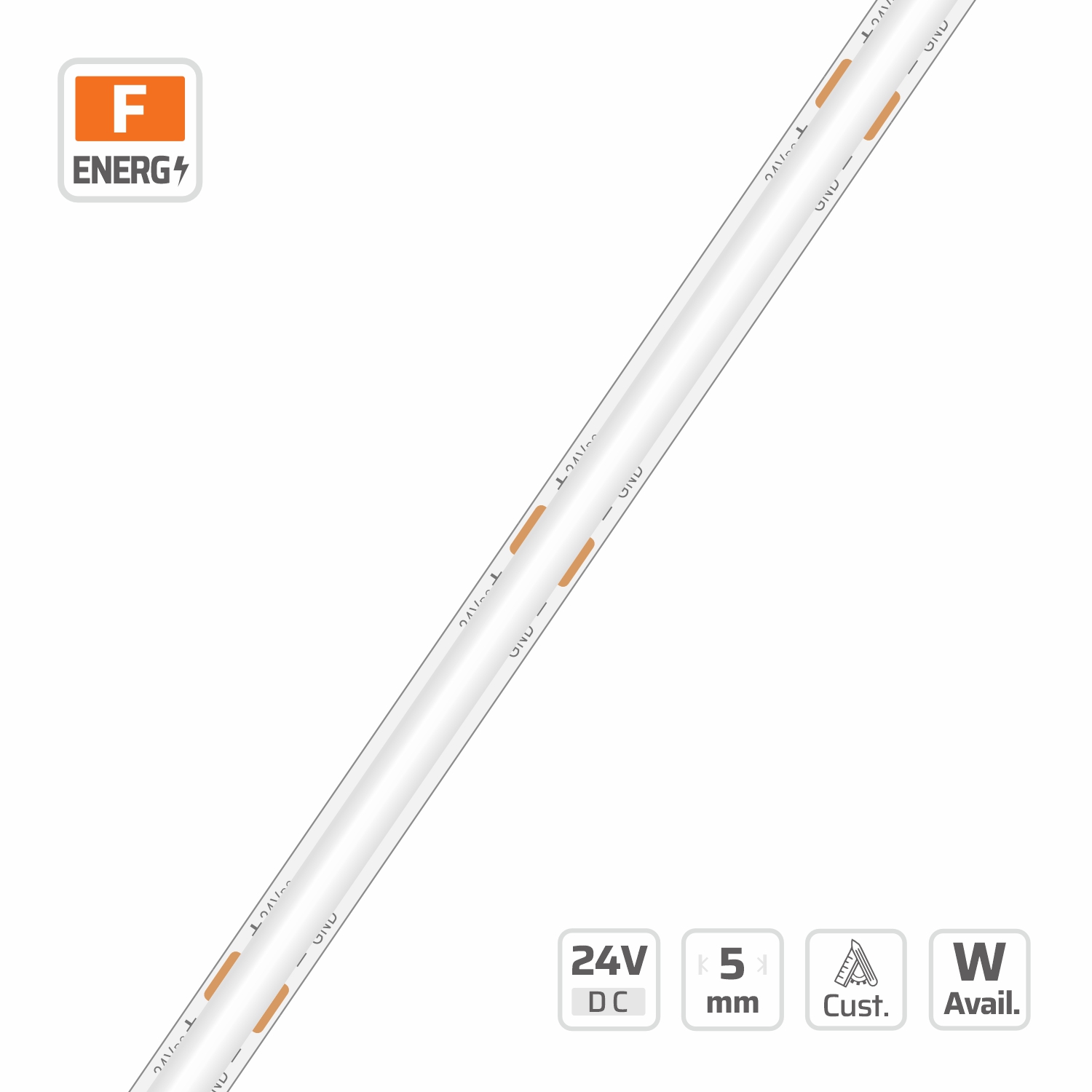 5mm | 24V | 33.33cut | 420LEDs | #16416 | Ultra Narrow SOB Strip