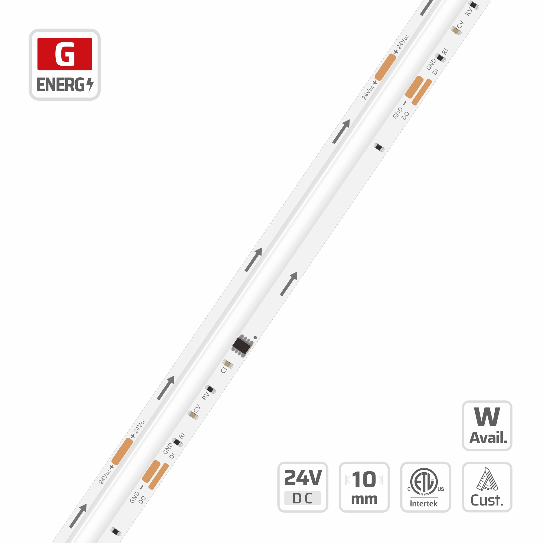 10mm | 24V | 360LEDs | 83.333mm/cut | #16673 | SOB White Chasing Flow