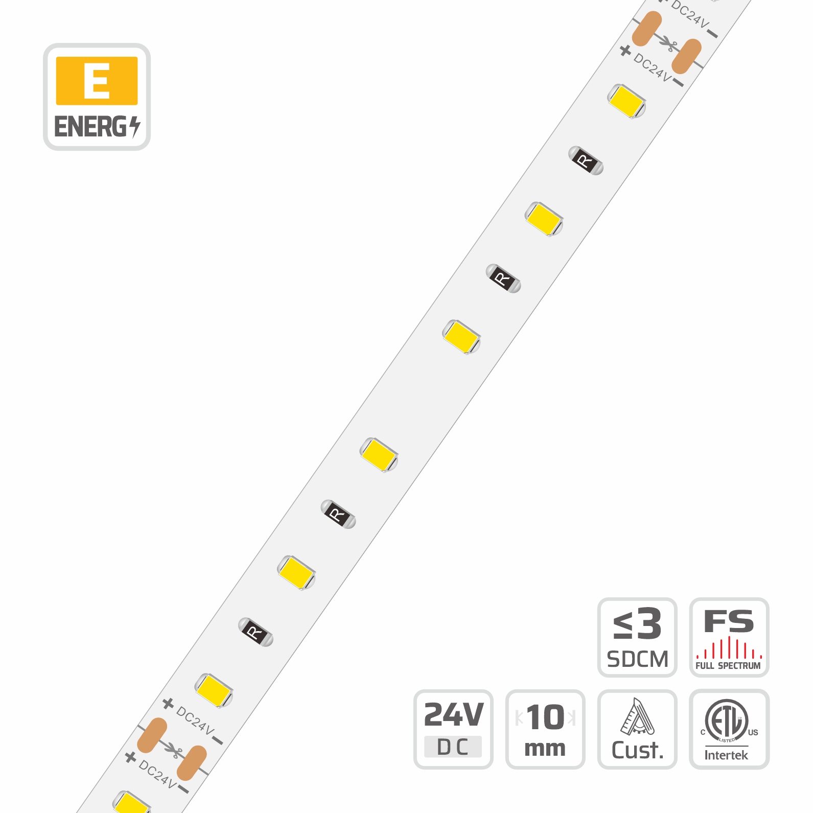 10mm | 24V | 60LEDs | 100cut | #4273 | 2835 Classic LED Strip Light