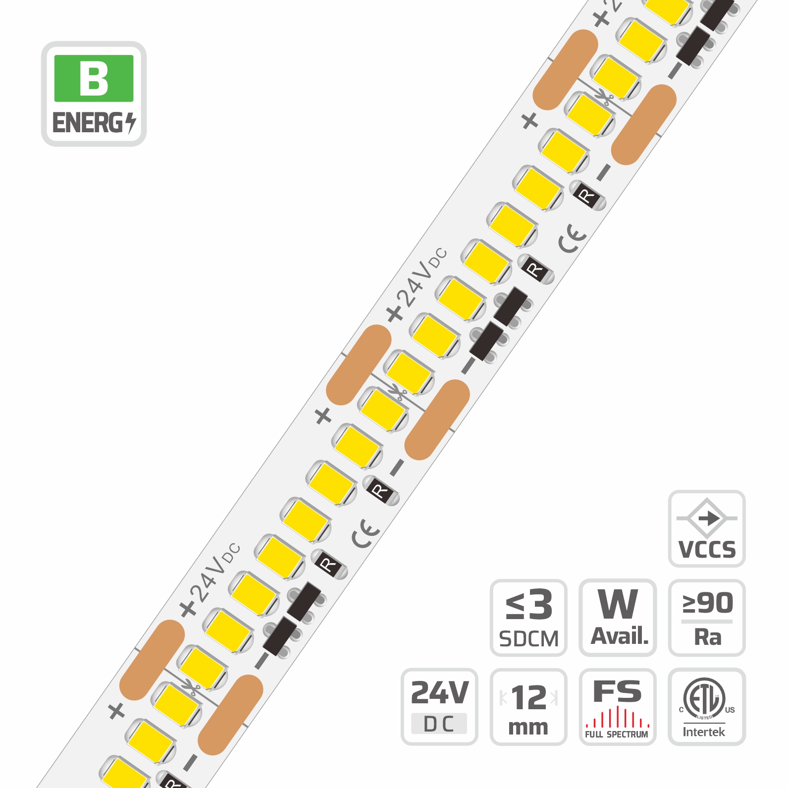 12mm | 24V | 256LEDs | 31.25cut | #5247 | 4000lm/m High Lumen High Light Efficacy Ultra-Density LED Strip