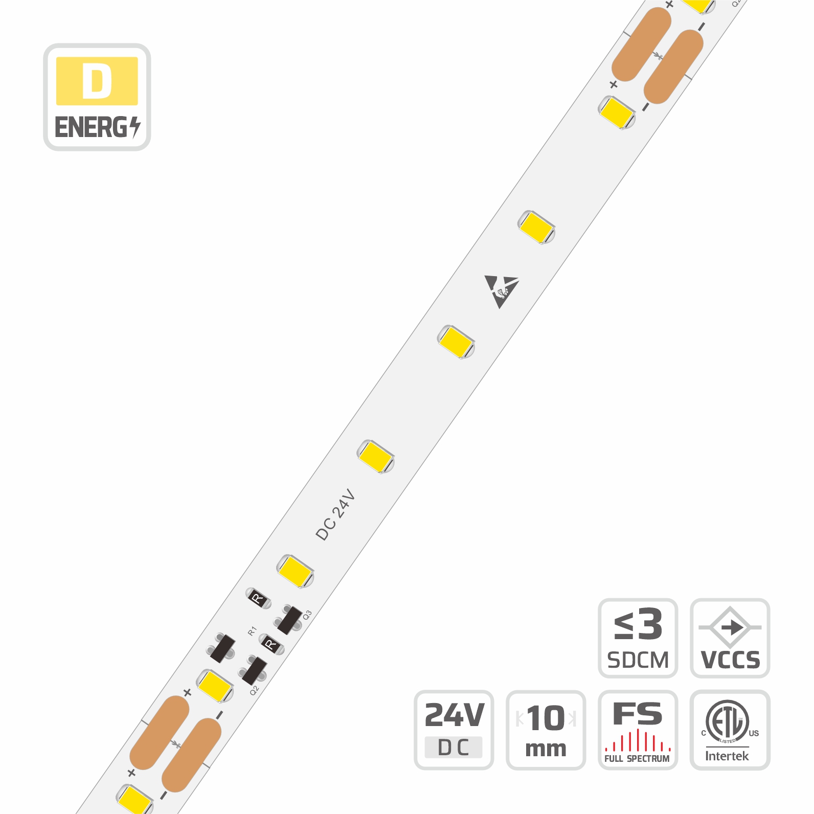 10mm | 24V | 100cut | 60LED | #5164 | 2835 Ultra-long LED strip light