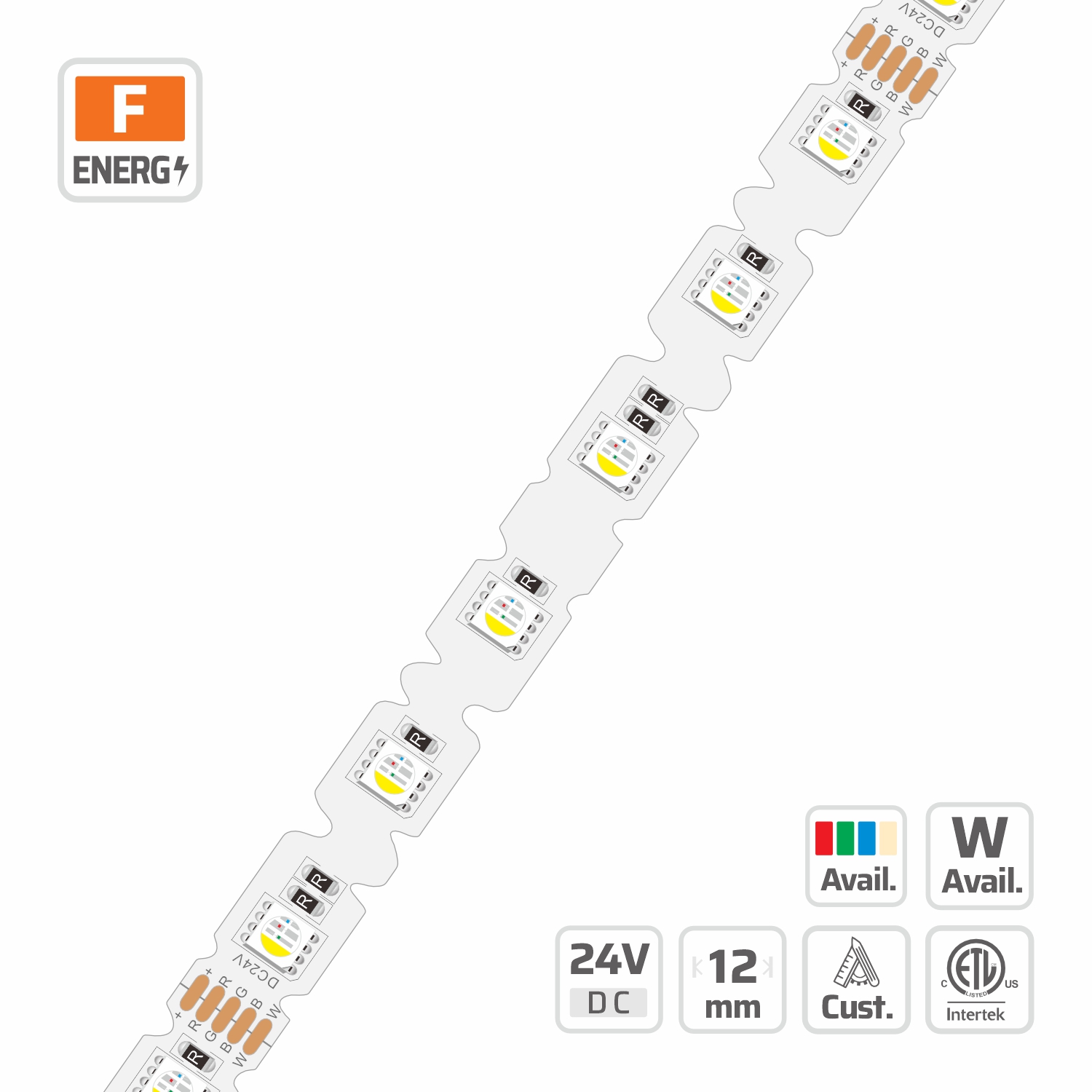 12mm | 24V | 48LEDs | 125mm/cut | #27297 | 5050 RGBW S-Bend LED Strip Light