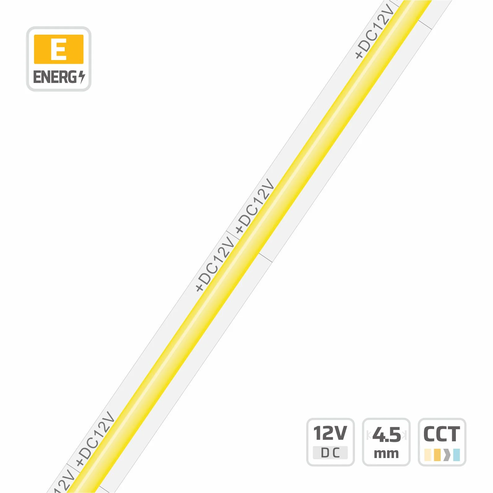 4.5mm | 12V | 528LEDs | 22.72mm/cut | #528-4.5 | COB LED strip light