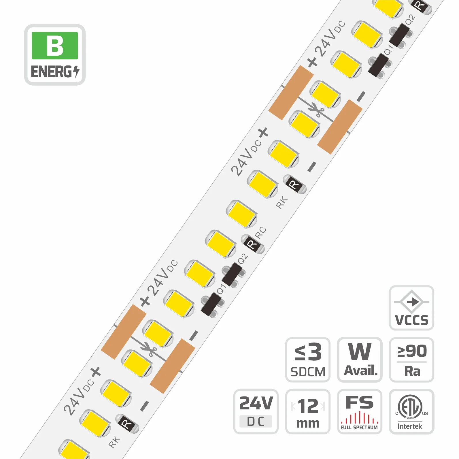 12mm | 24V | 192LEDs | 41.66cut | #5289 | 2835 High Lumen High Light Efficacy Ultra- Density LED Strip Light