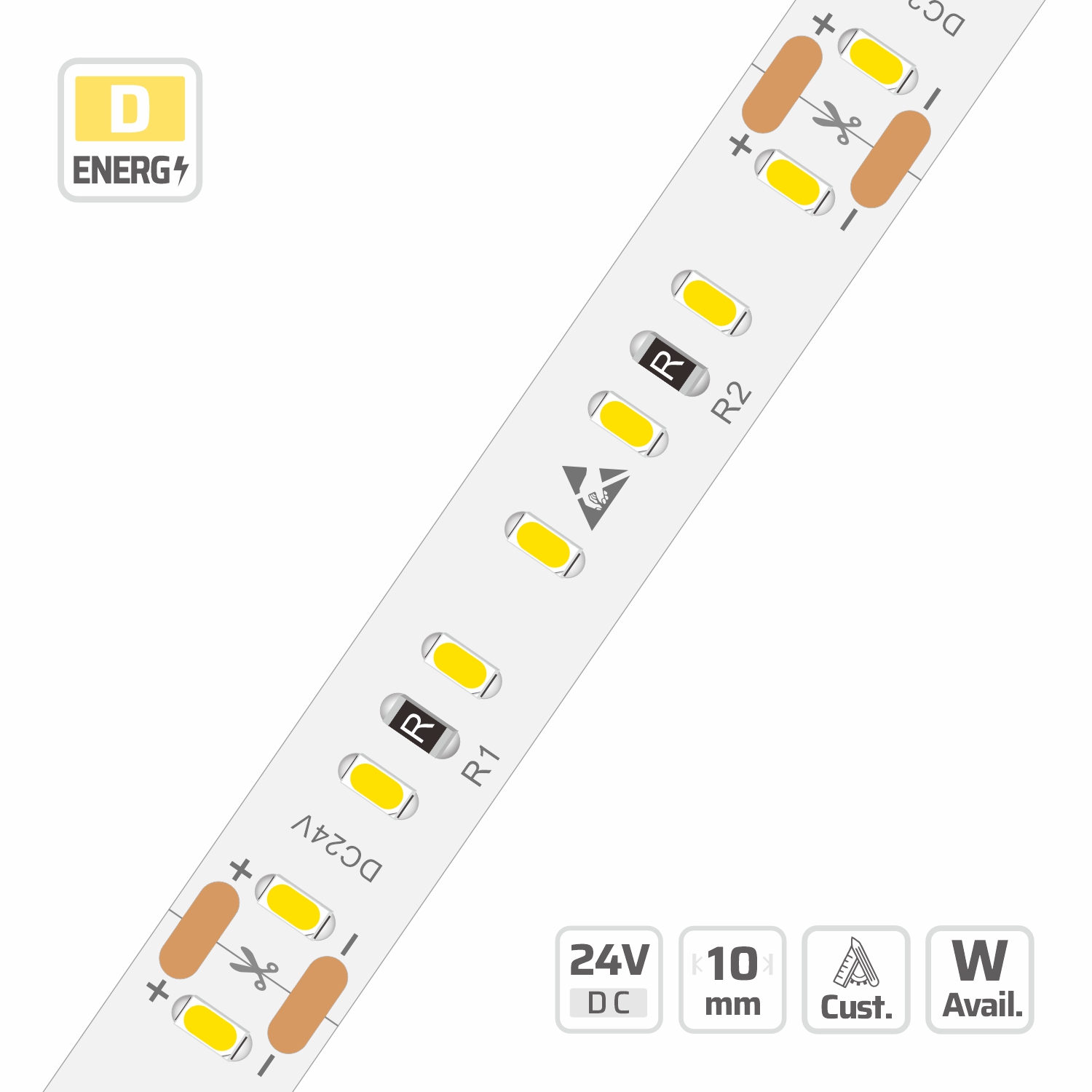 10mm | 24V | 140LEDs | 50cut | #4524 | 3014 Classic LED Strip Light