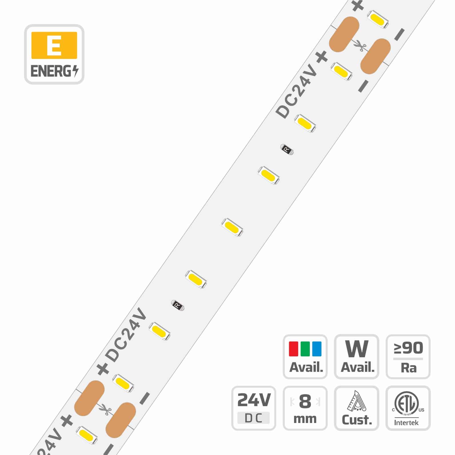 8mm | 24V | 140LEDs  | 50cut | #5572 | 2110 Classic LED Strip Light